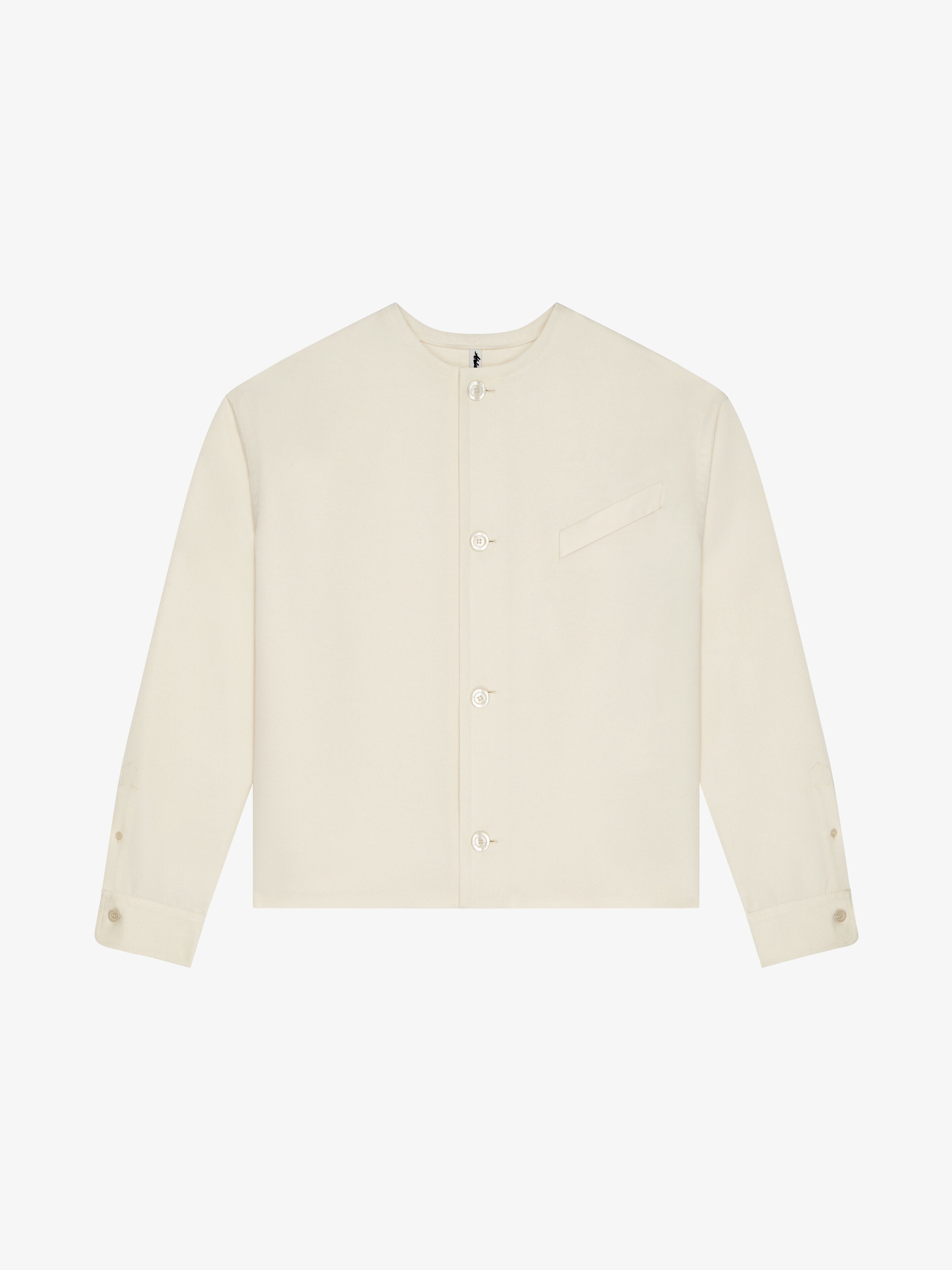 Shop Givenchy Blouse In Wool With  Gros Grain In Clay