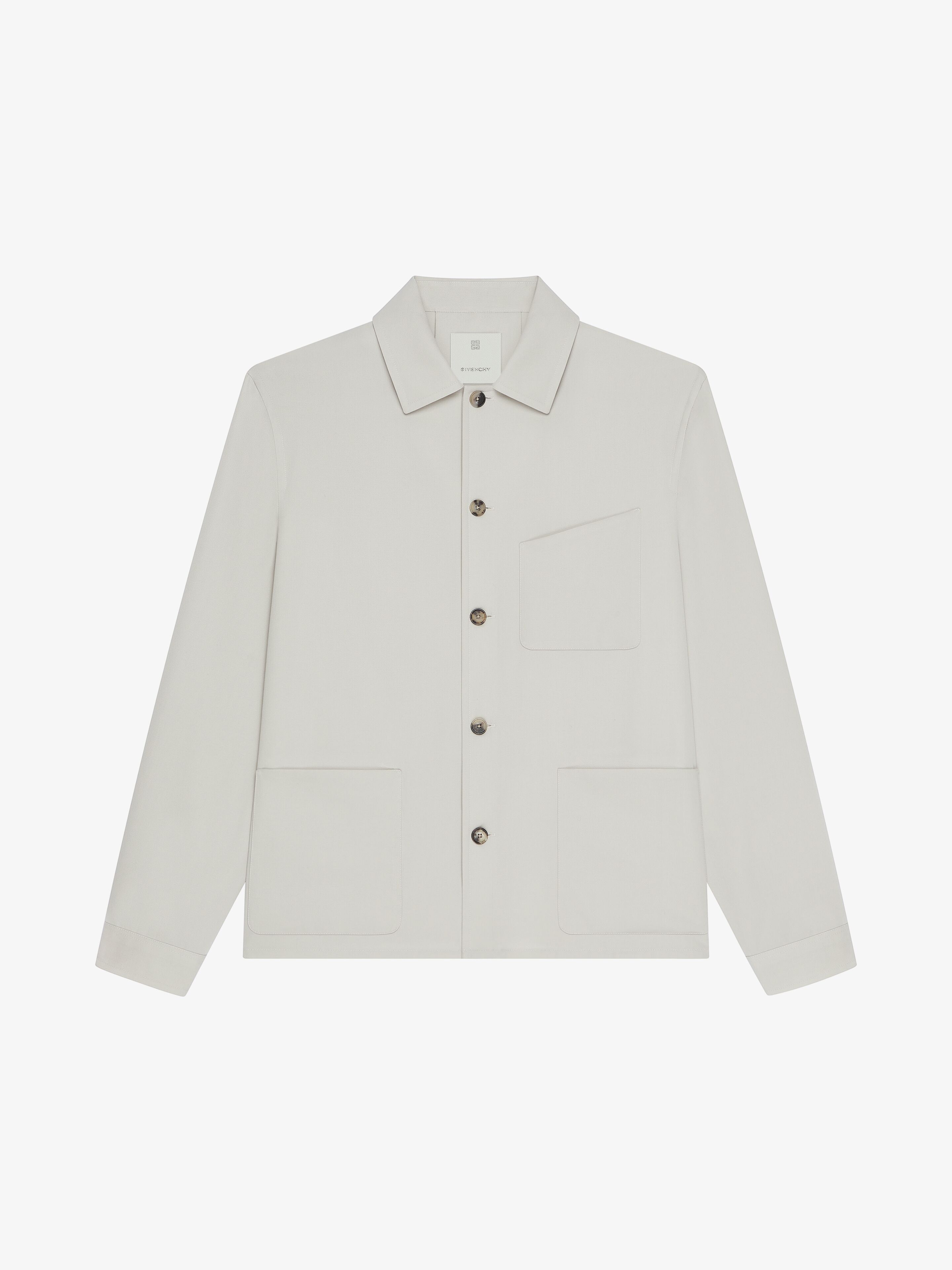 Givenchy Overshirt In Double Face Wool In Gray