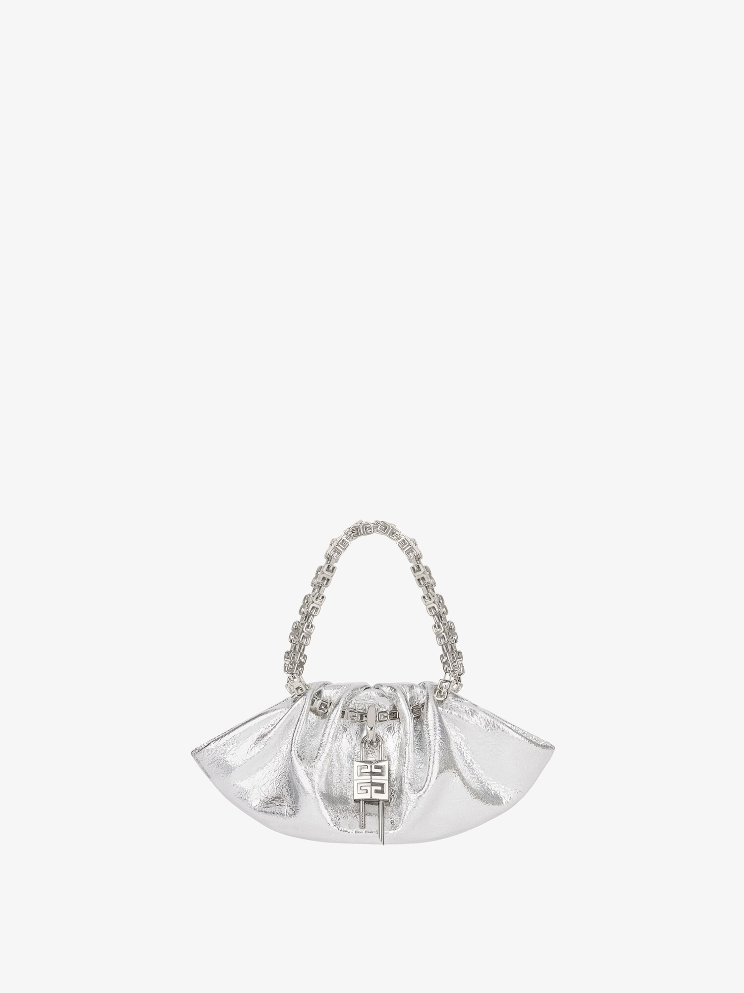 Mini Kenny bag in metallized leather silvery Givenchy US