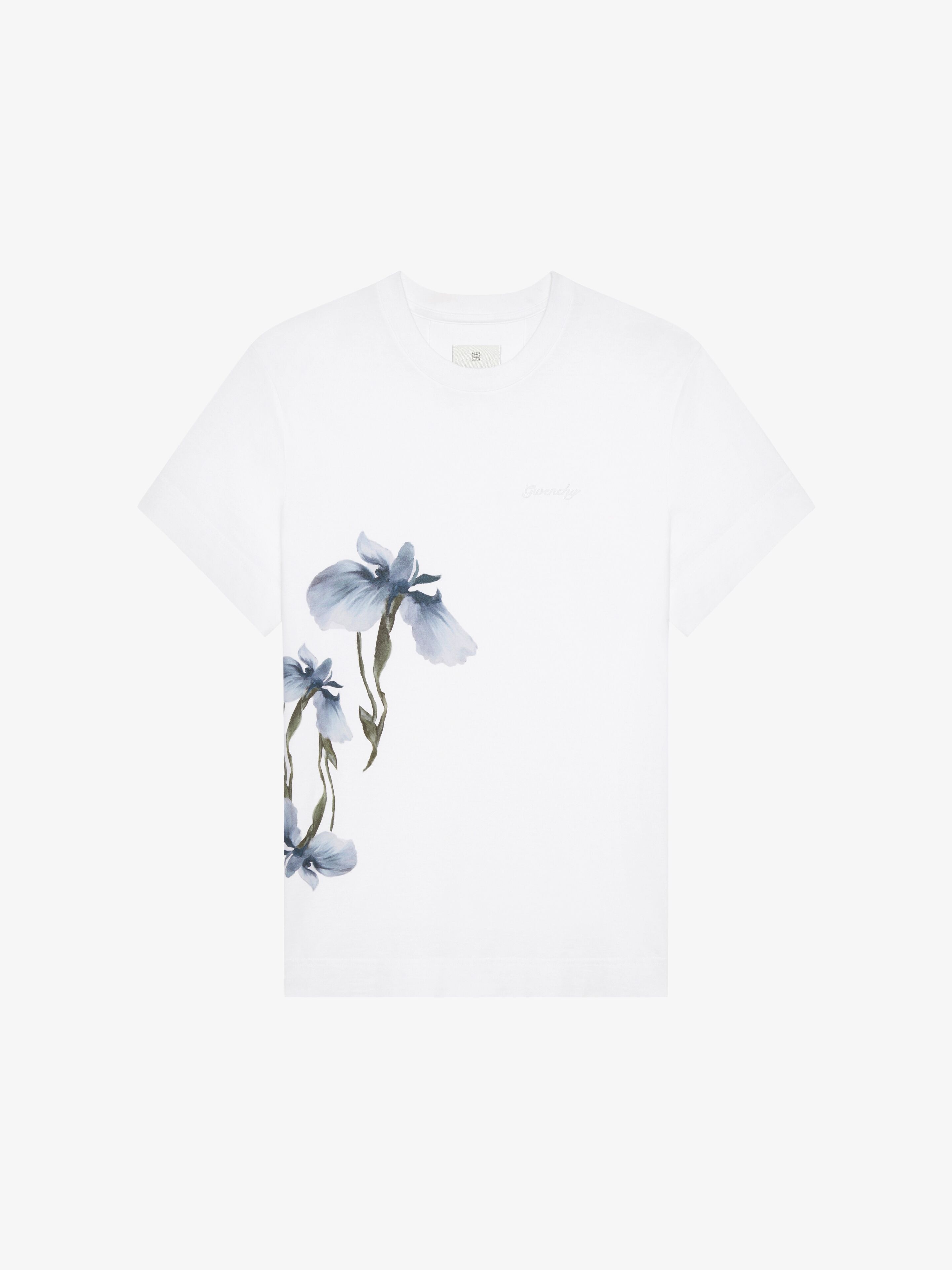 Shop Givenchy Printed T-shirt In Cotton In White