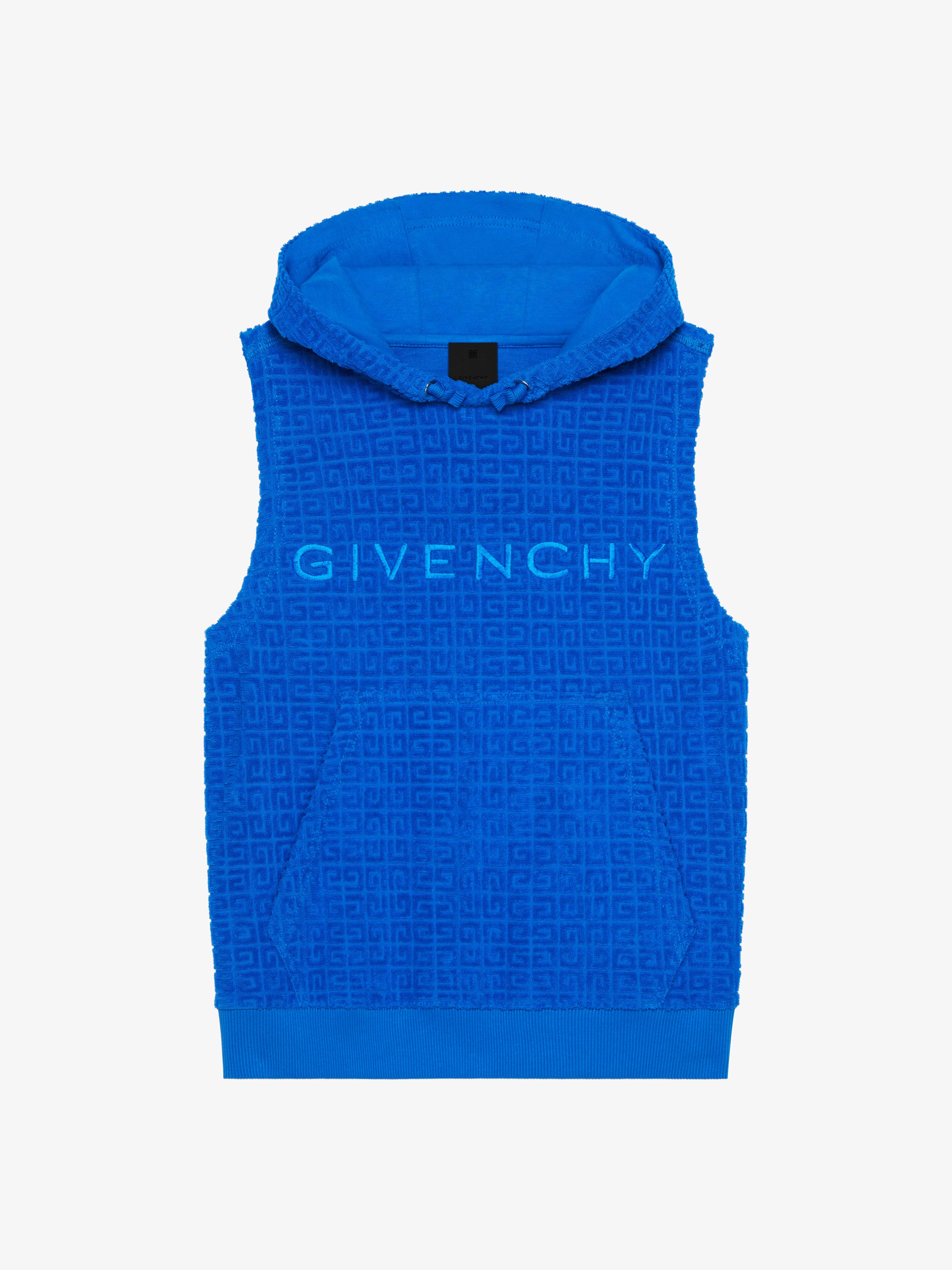 Oversized Givenchy Hoodie in 4G Towelling Jacquard Blue Cotton Unisex Size 6A