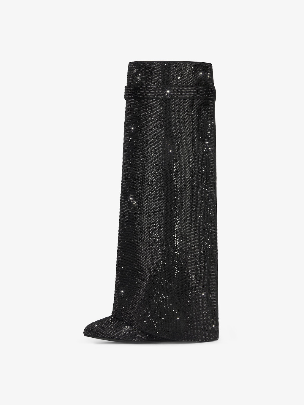Shark Lock boots in satin with strass - black | Givenchy