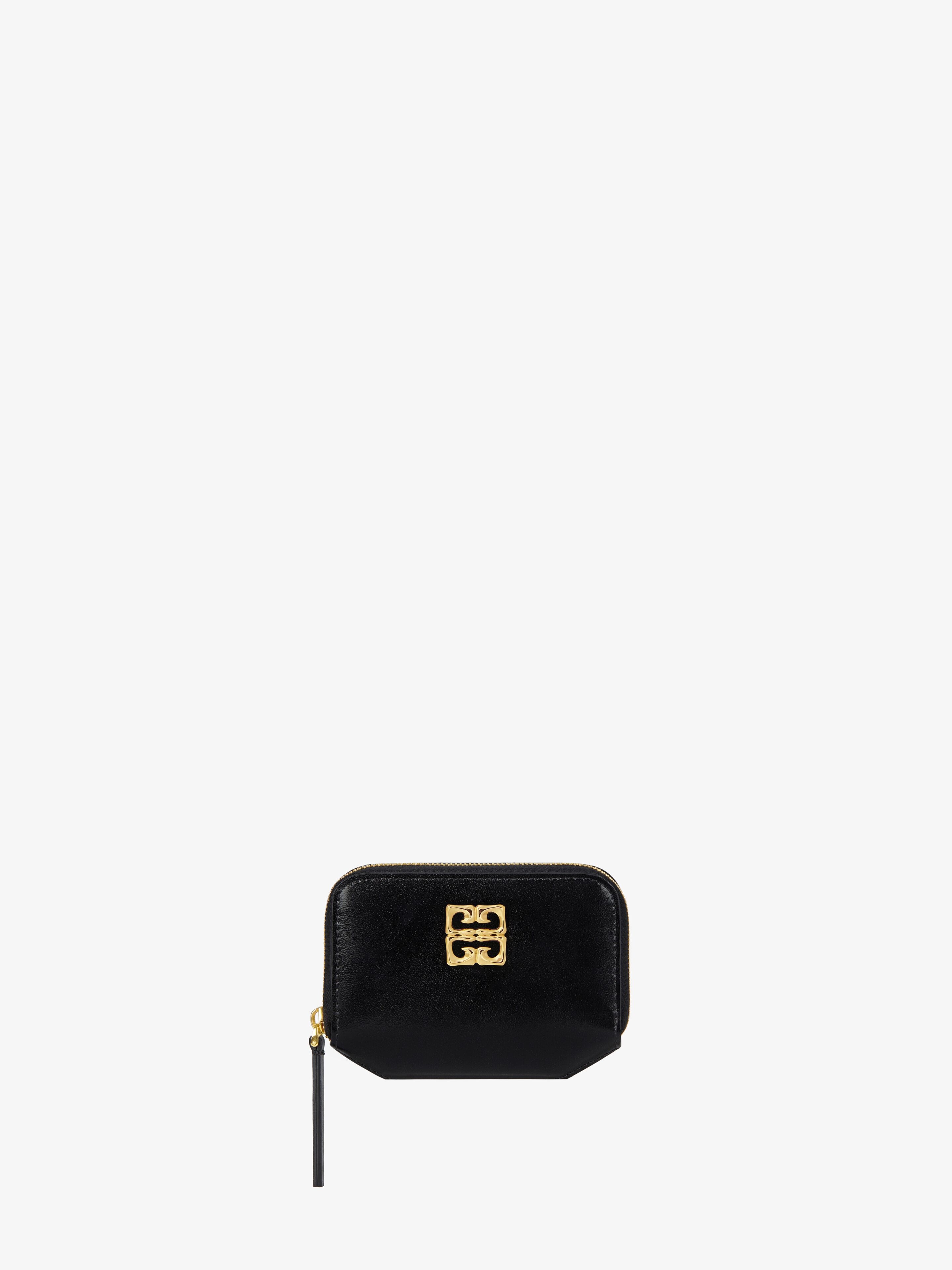 Givenchy Portefeuille Zippé 4g Liquid En Cuir Box In Black