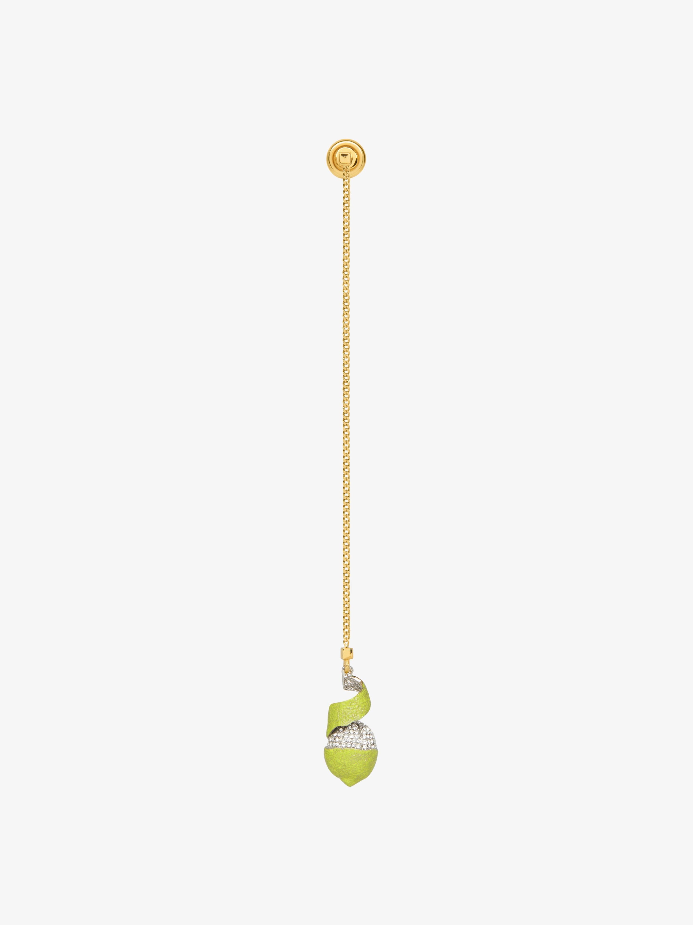 Shop Givenchy Charm Lemon Earring In Metal And Enamel With Crystals In Multicolor