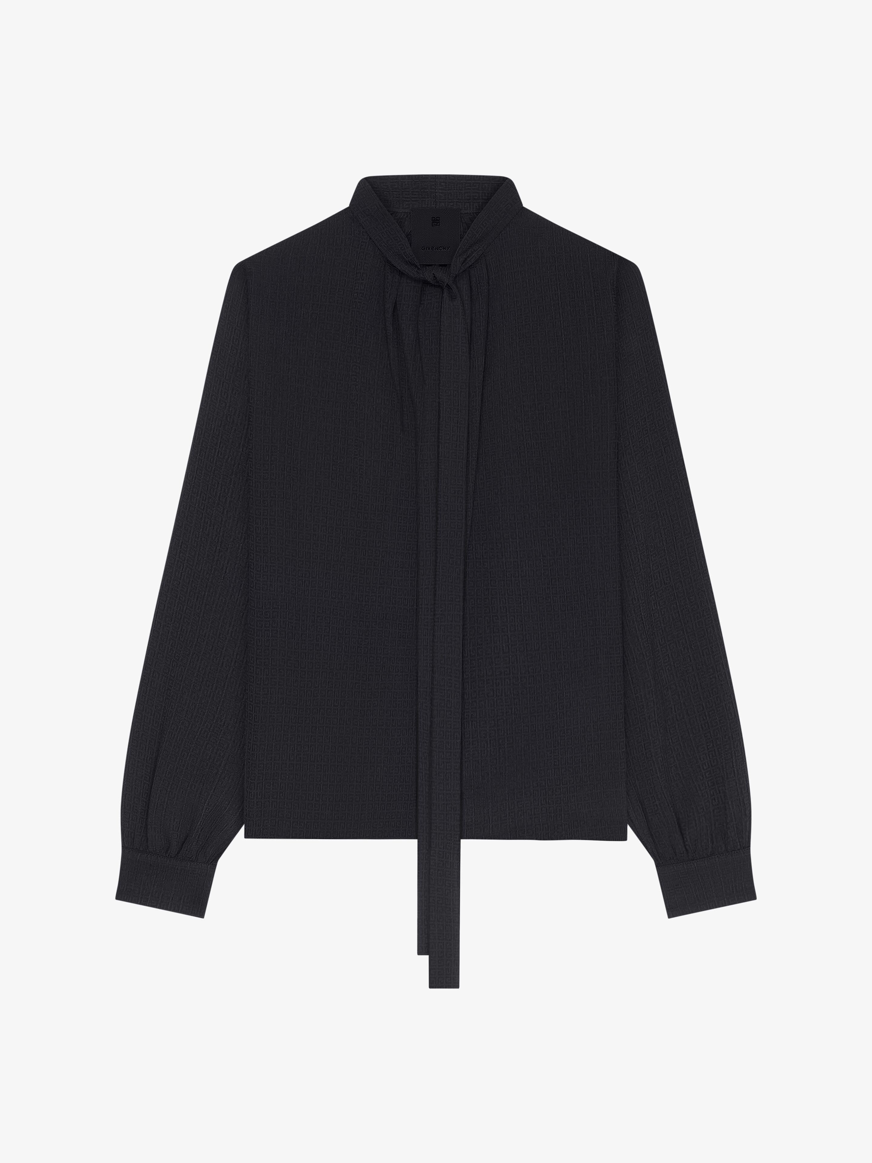 Blouse in 4G silk with lavalliere - black | Givenchy