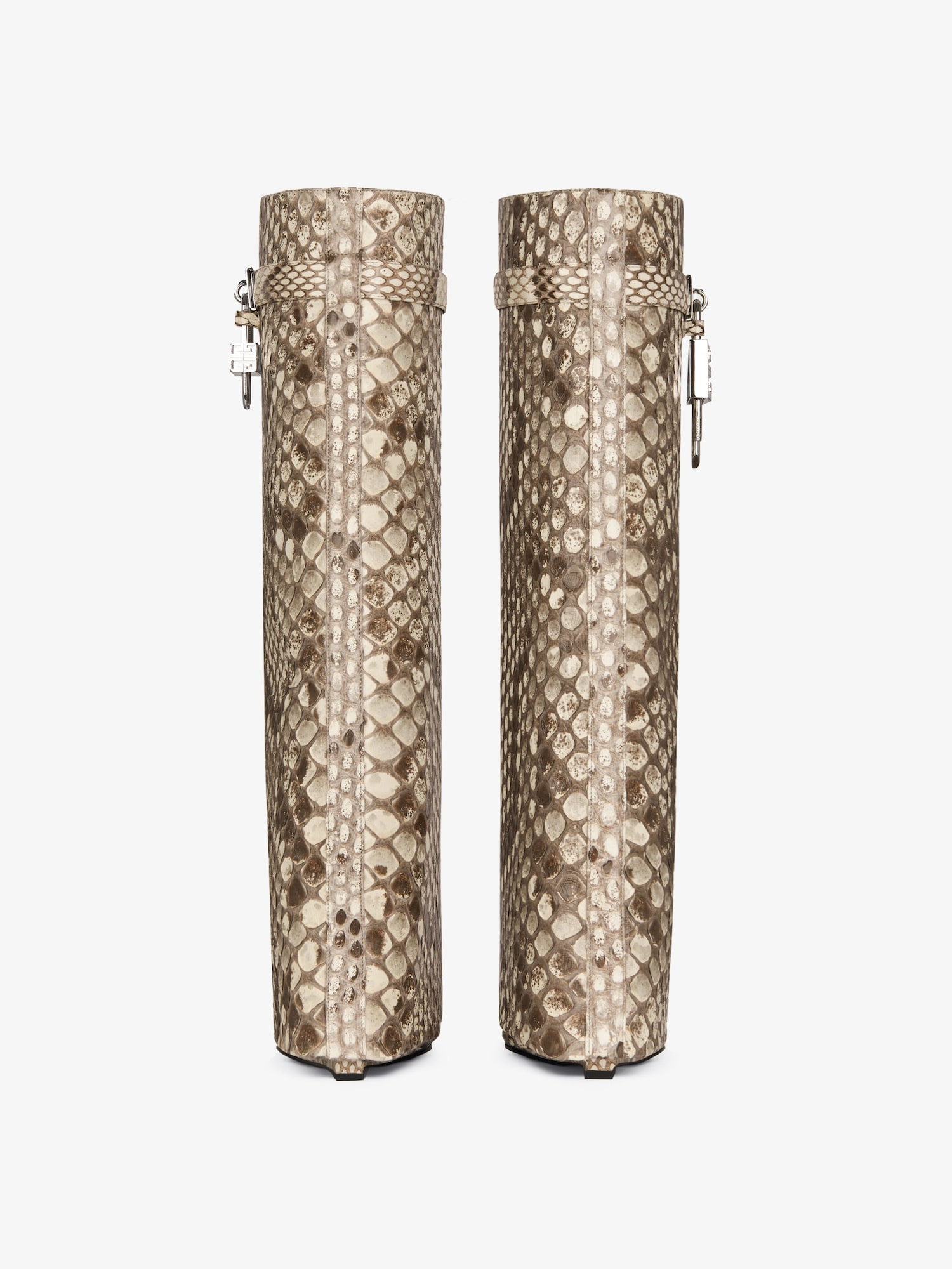Shark Lock boots in python - grey/natural | Givenchy US