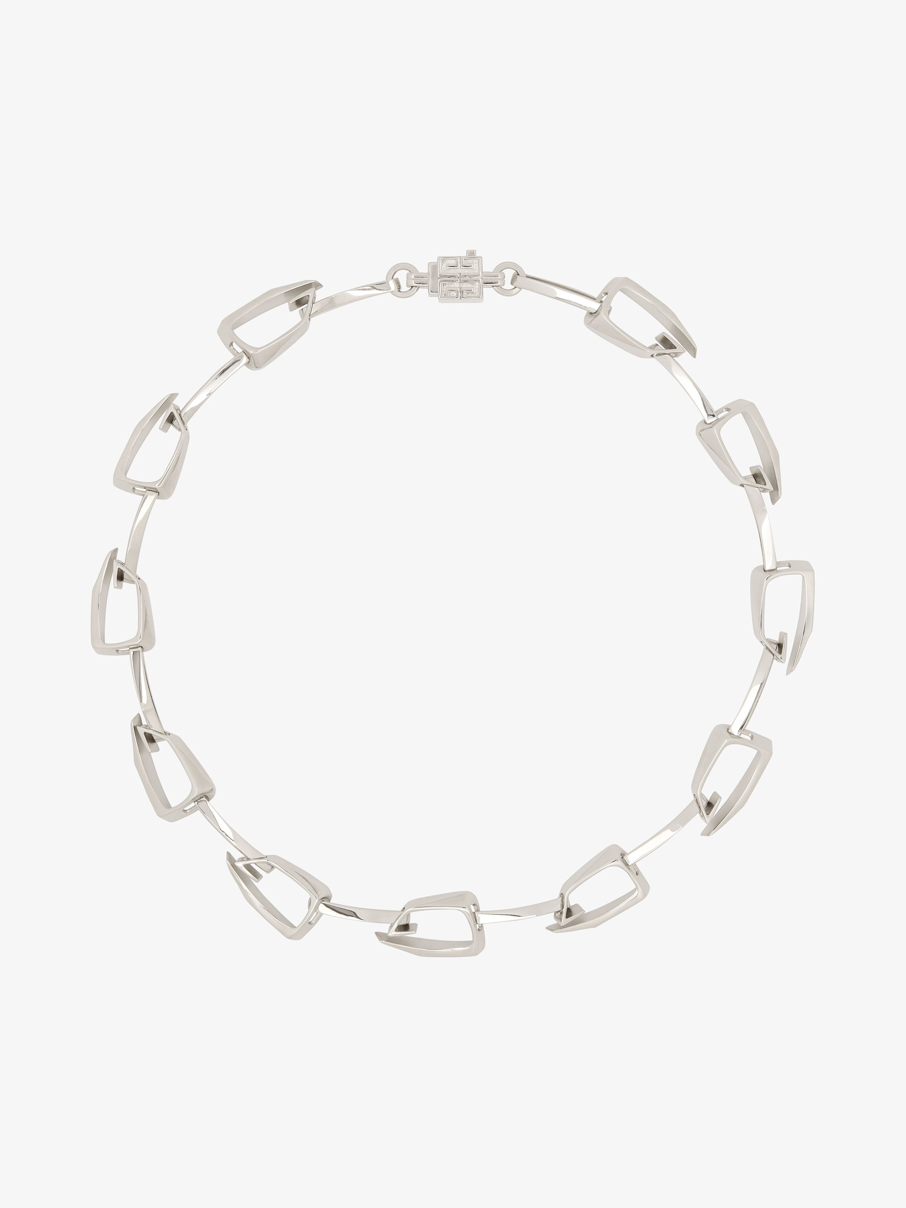 Shop Givenchy Giv Cut Necklace In Metal In Silvery