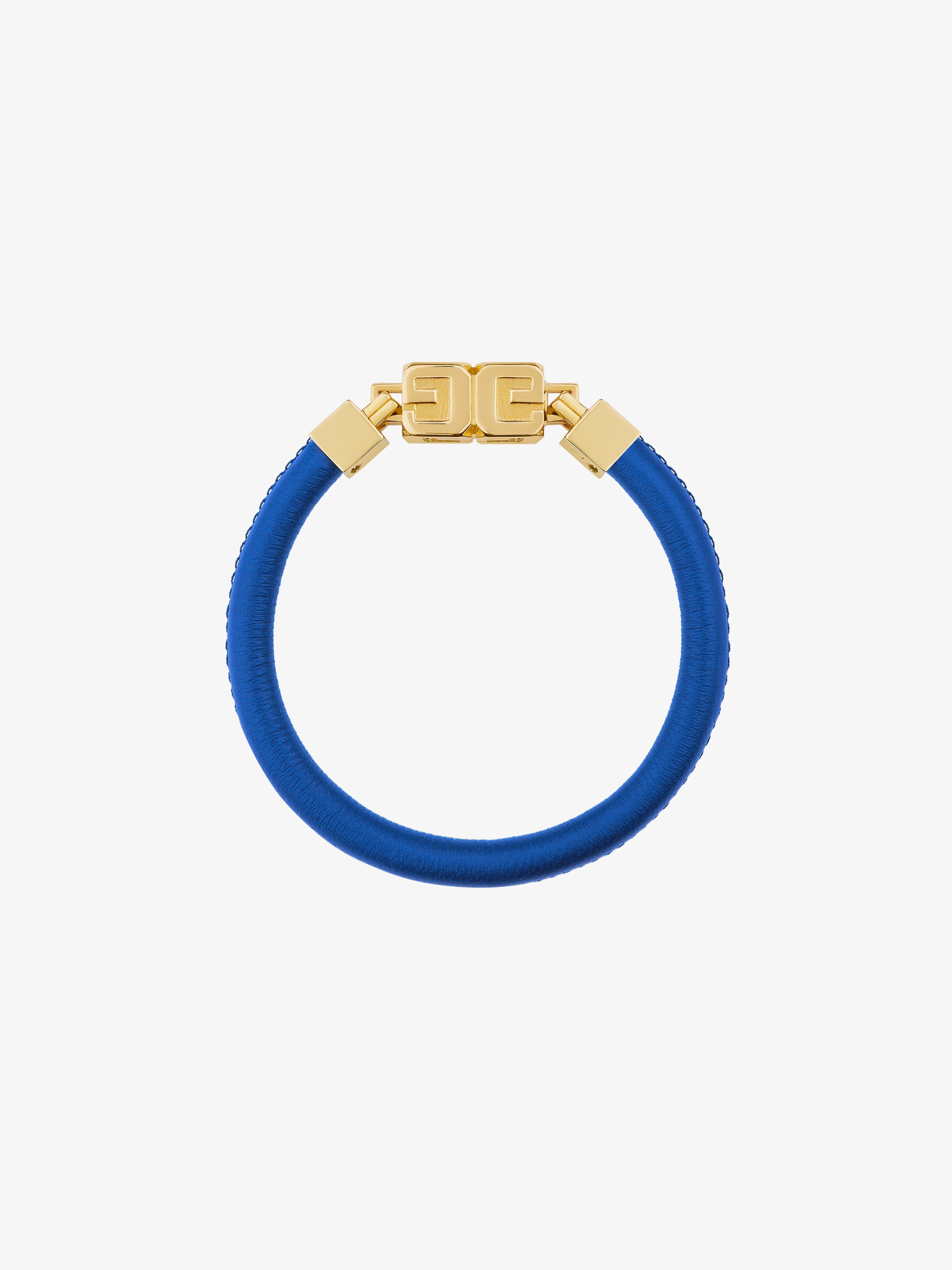 Shop Givenchy G Cube Bracelet In Leather And Metal In Royal Blue