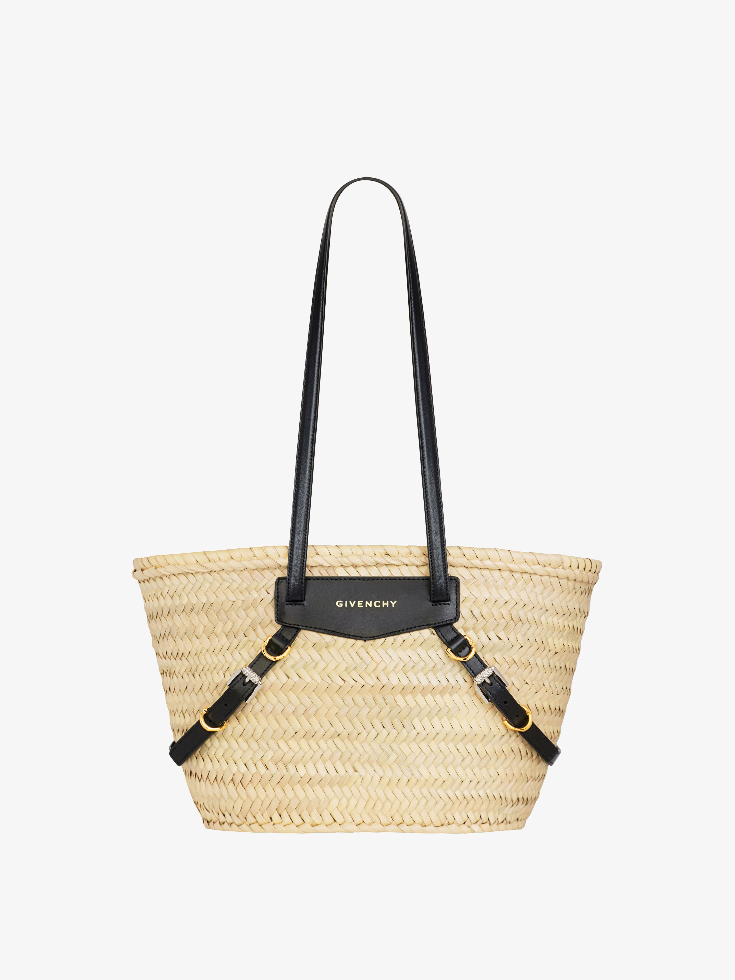 Shop Givenchy Small Voyou Basket Bag In Raffia In Multicolor