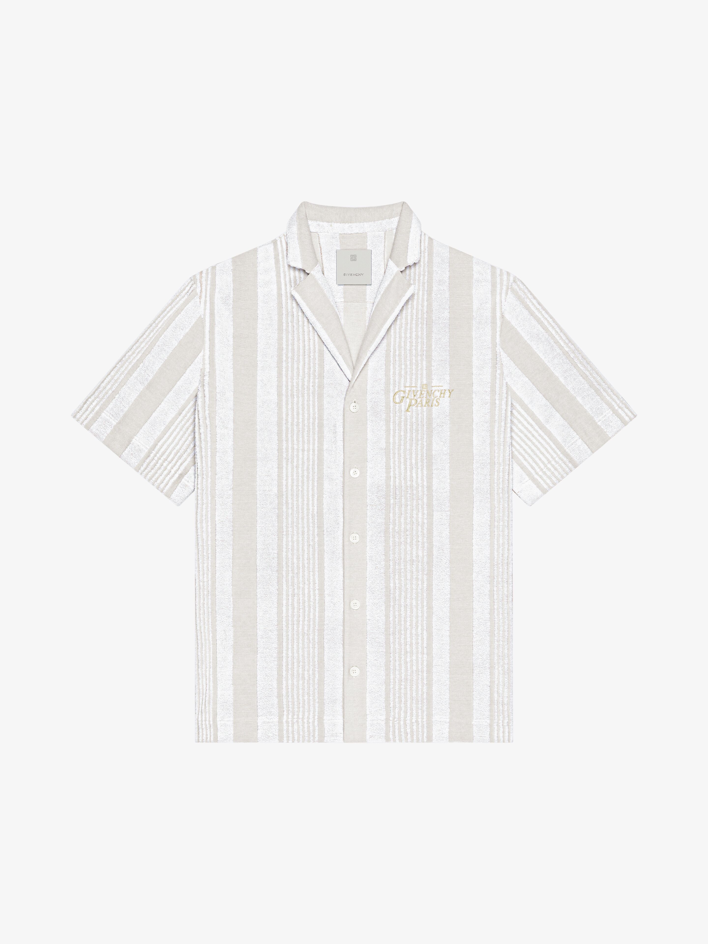 Shop Givenchy Boxy Fit Shirt In Cotton Towelling With Stripes In White