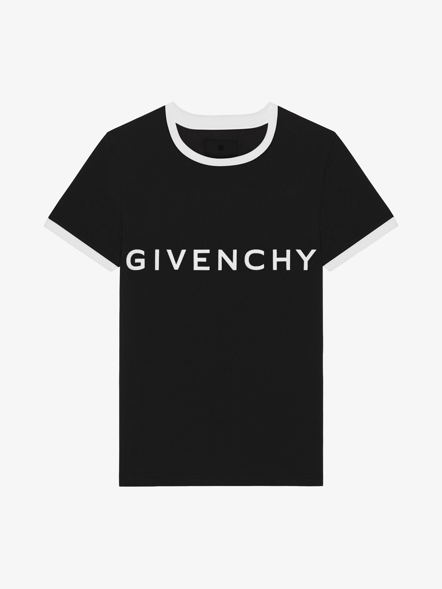 ブランドロゴ スリムフィットTシャツ - ブラック/ホワイト | GIVENCHY JP