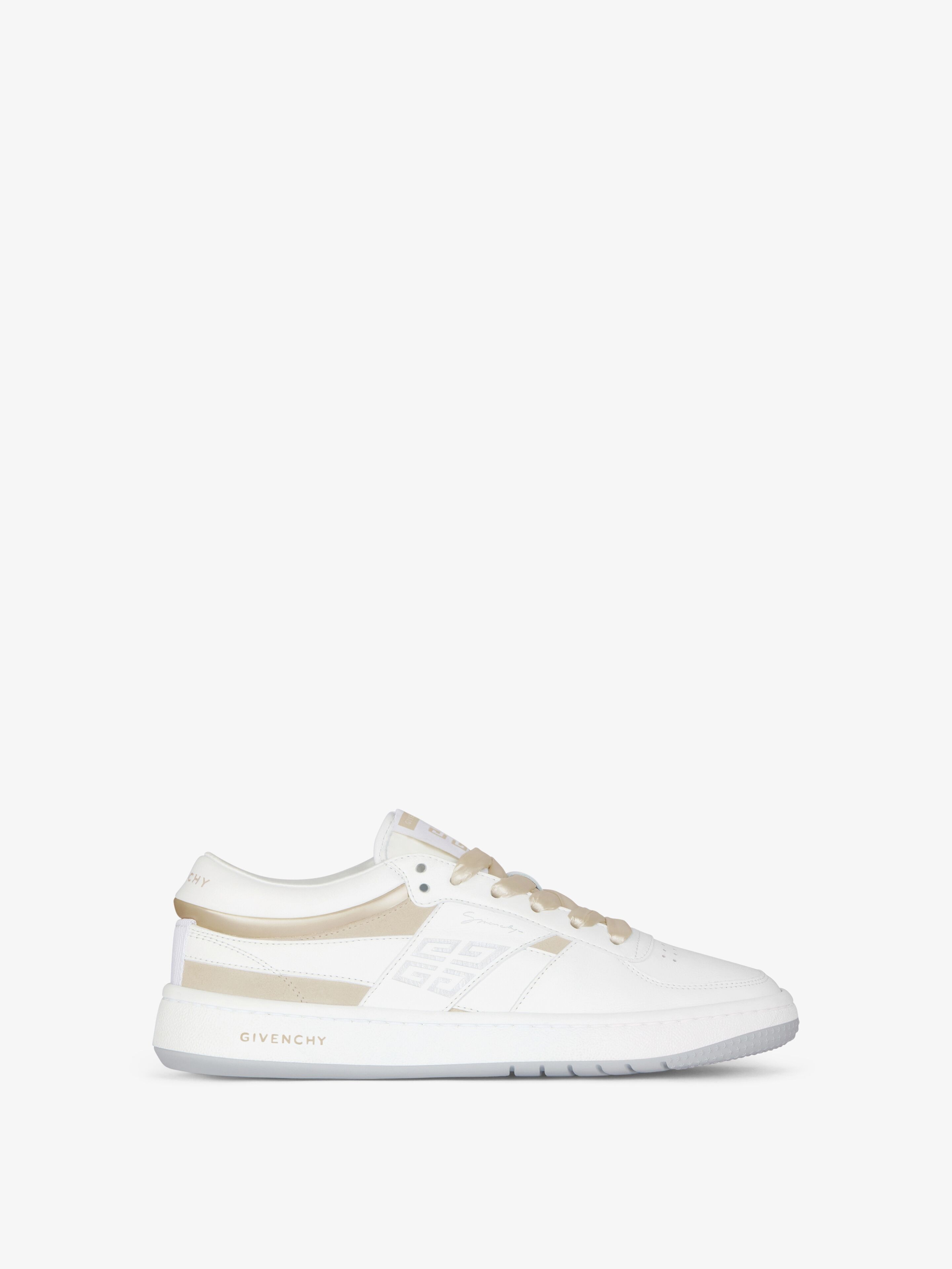 Givenchy G Move Sneakers In Mixed Leathers In White/beige