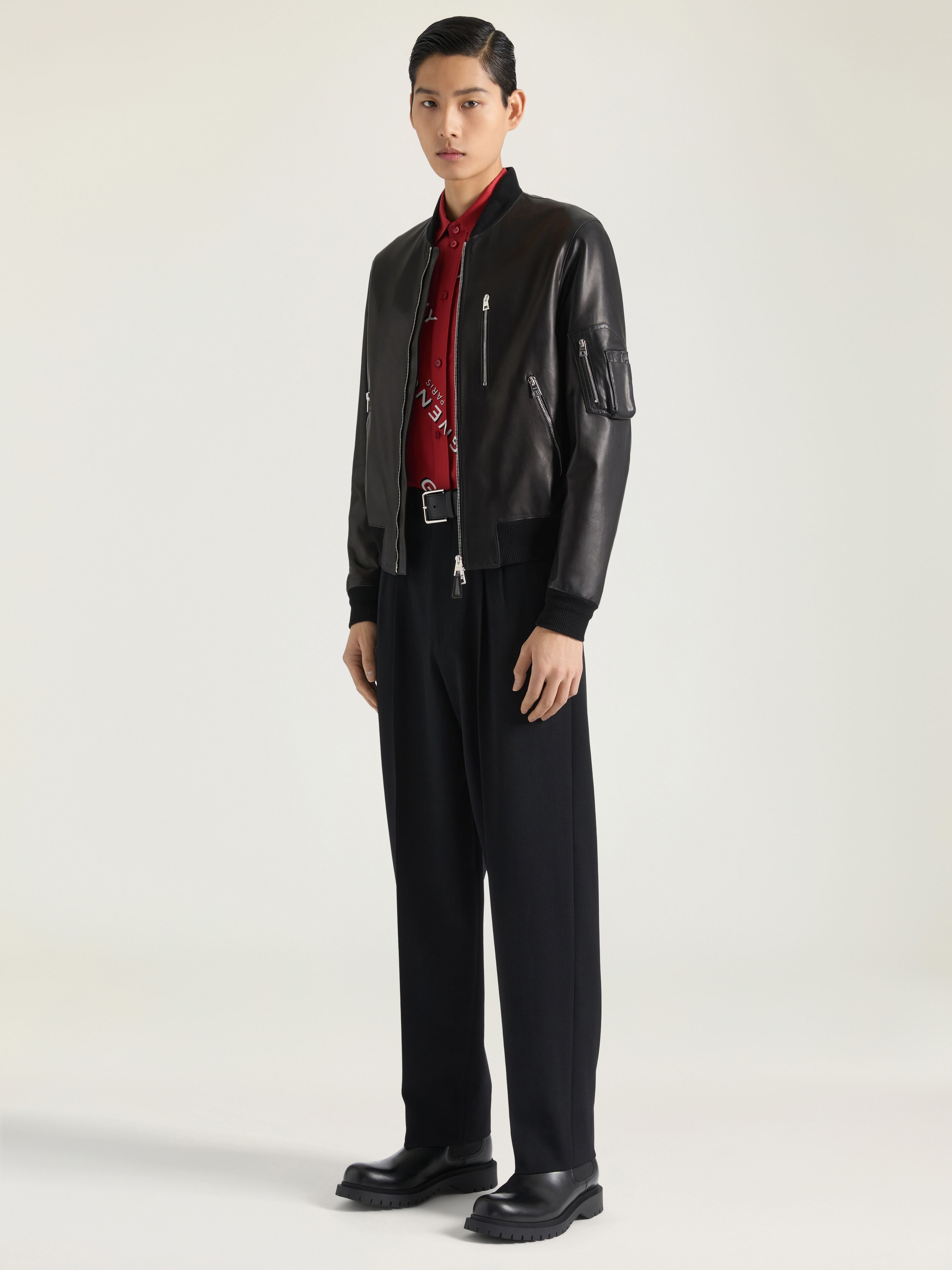 レザー アビエータージャケット - ブラック - ハイブランド | GIVENCHY JP