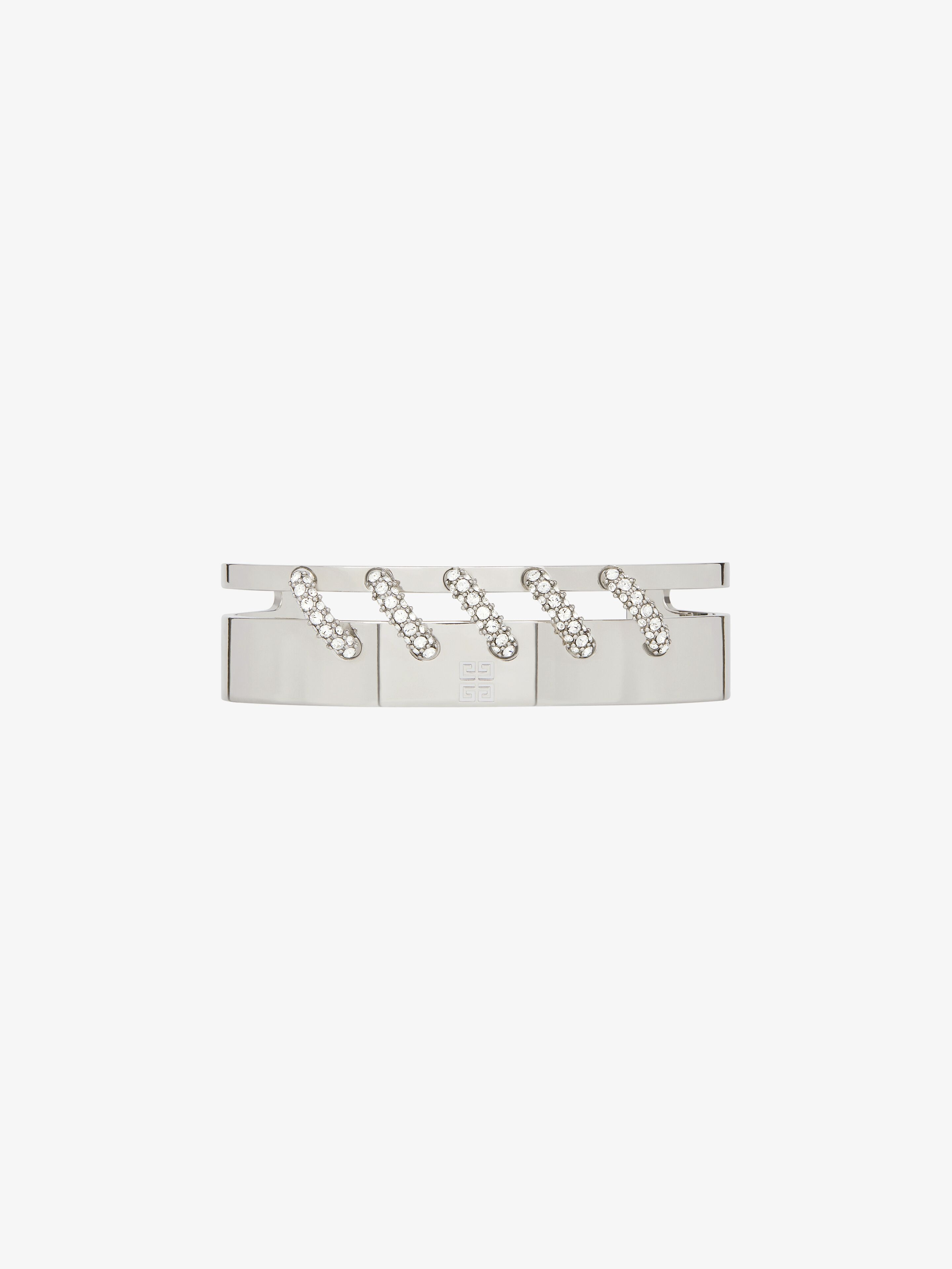 Givenchy Women's Stitch Hand Bracelet In Metal With Crystals In Silvery