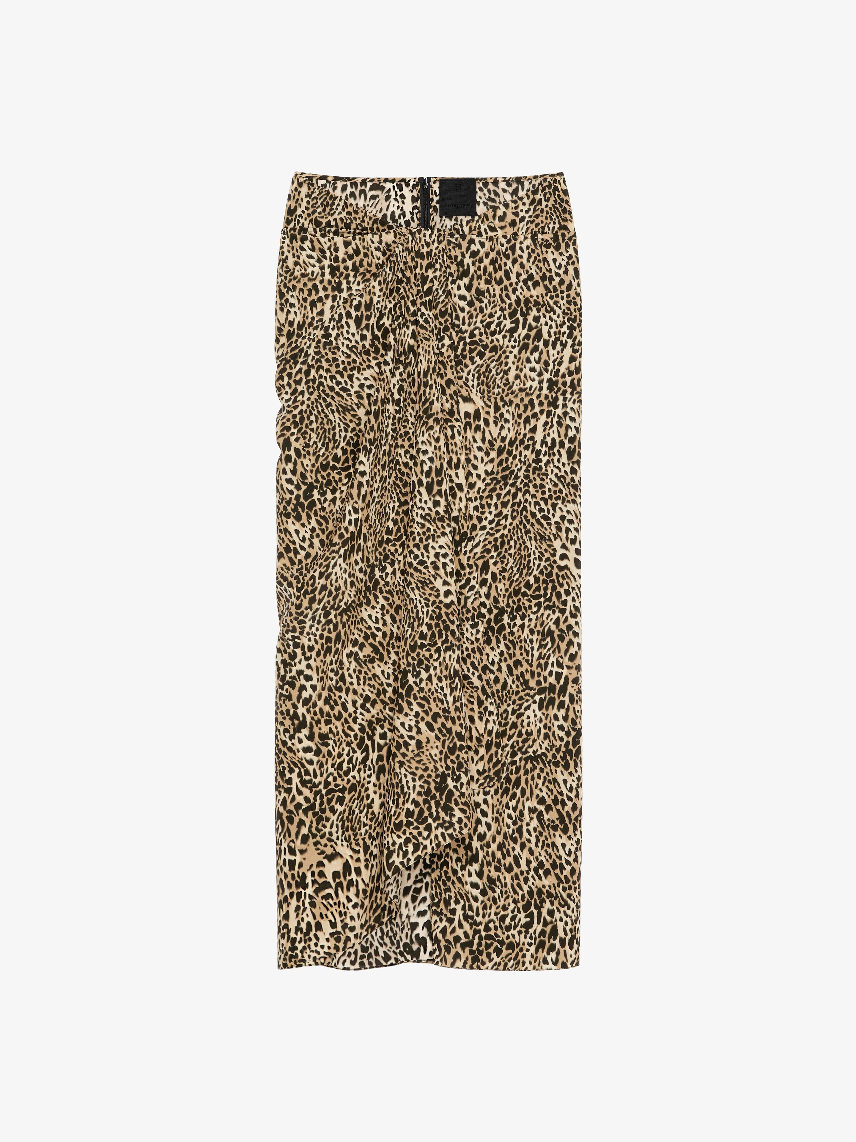 Givenchy - Jupe Drapée En Soie Imprimé Léopard - Beige - pour Femme - Taille : 34