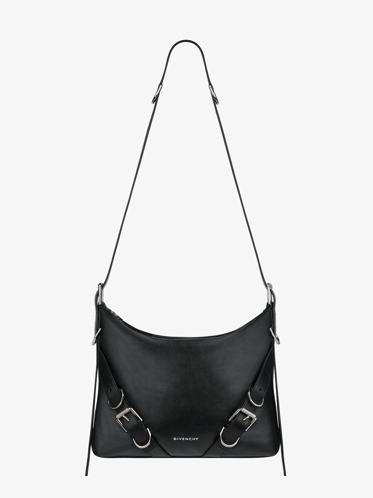 Voyou Crossbody bag in grained leather - black | Givenchy