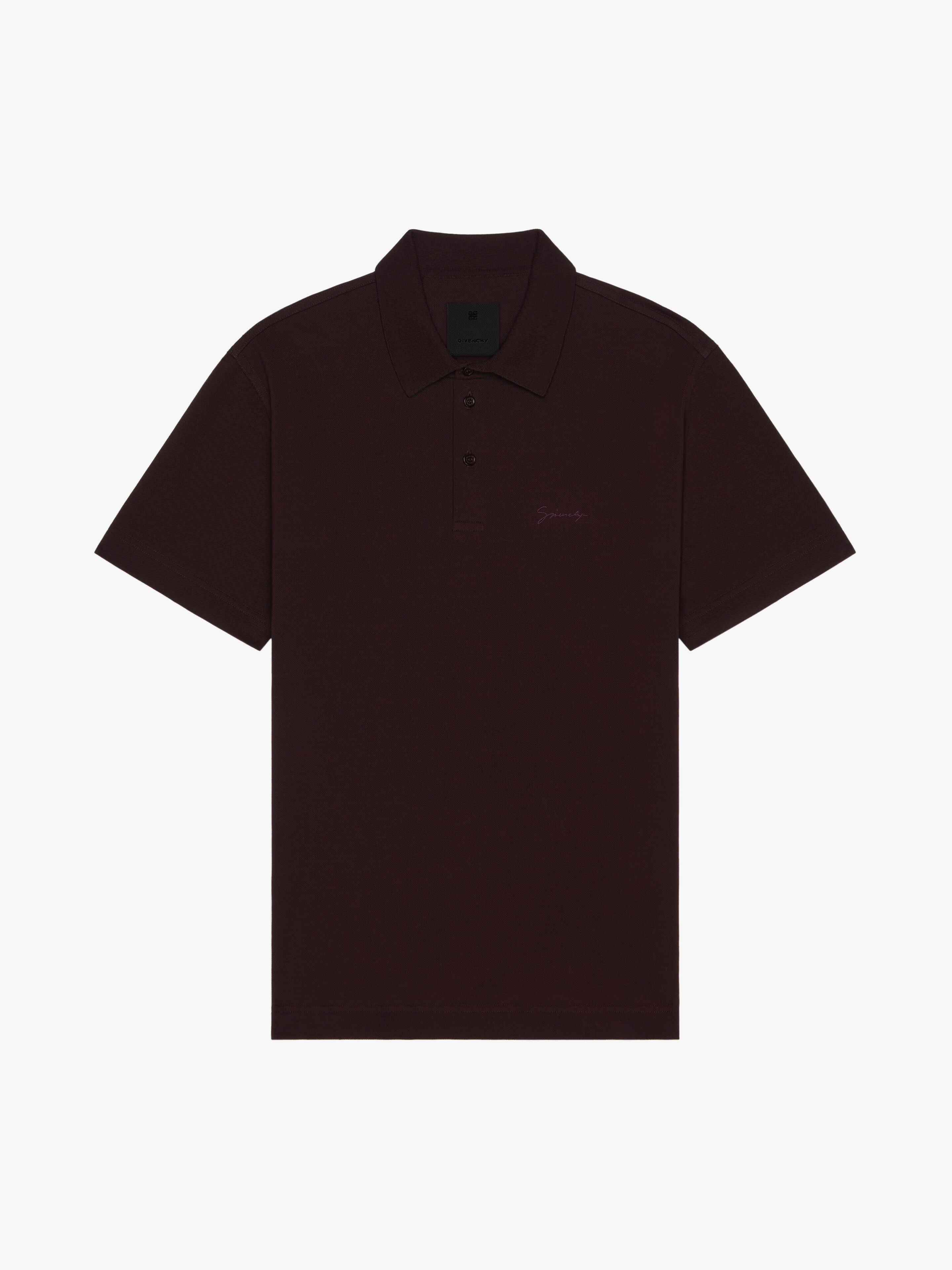 Polo In Cotton With Givenchy Signature - Purple - For Men- Size: XL