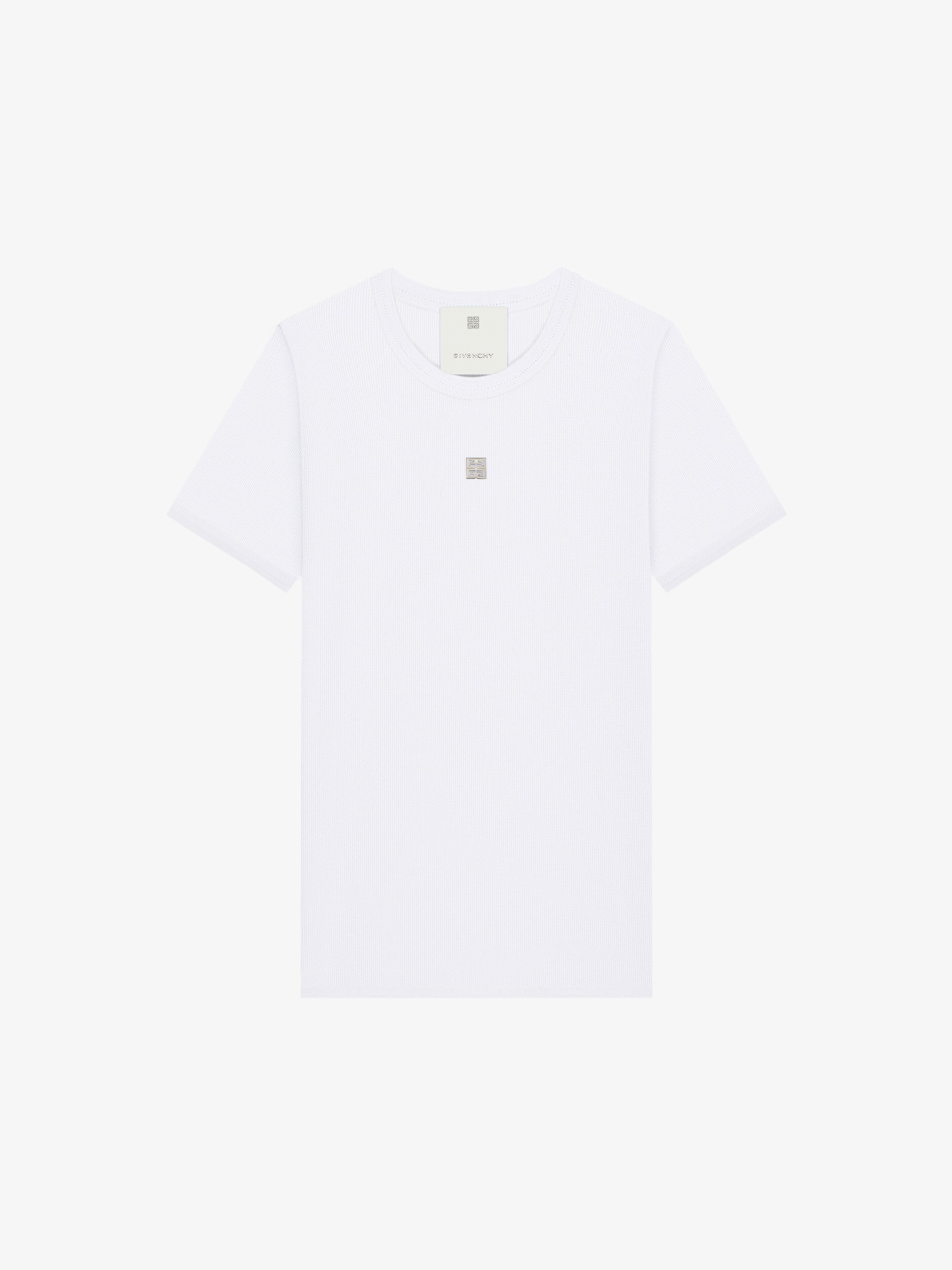 Shop Givenchy Slim Fit T-shirt In Cotton With 4g Logo In White