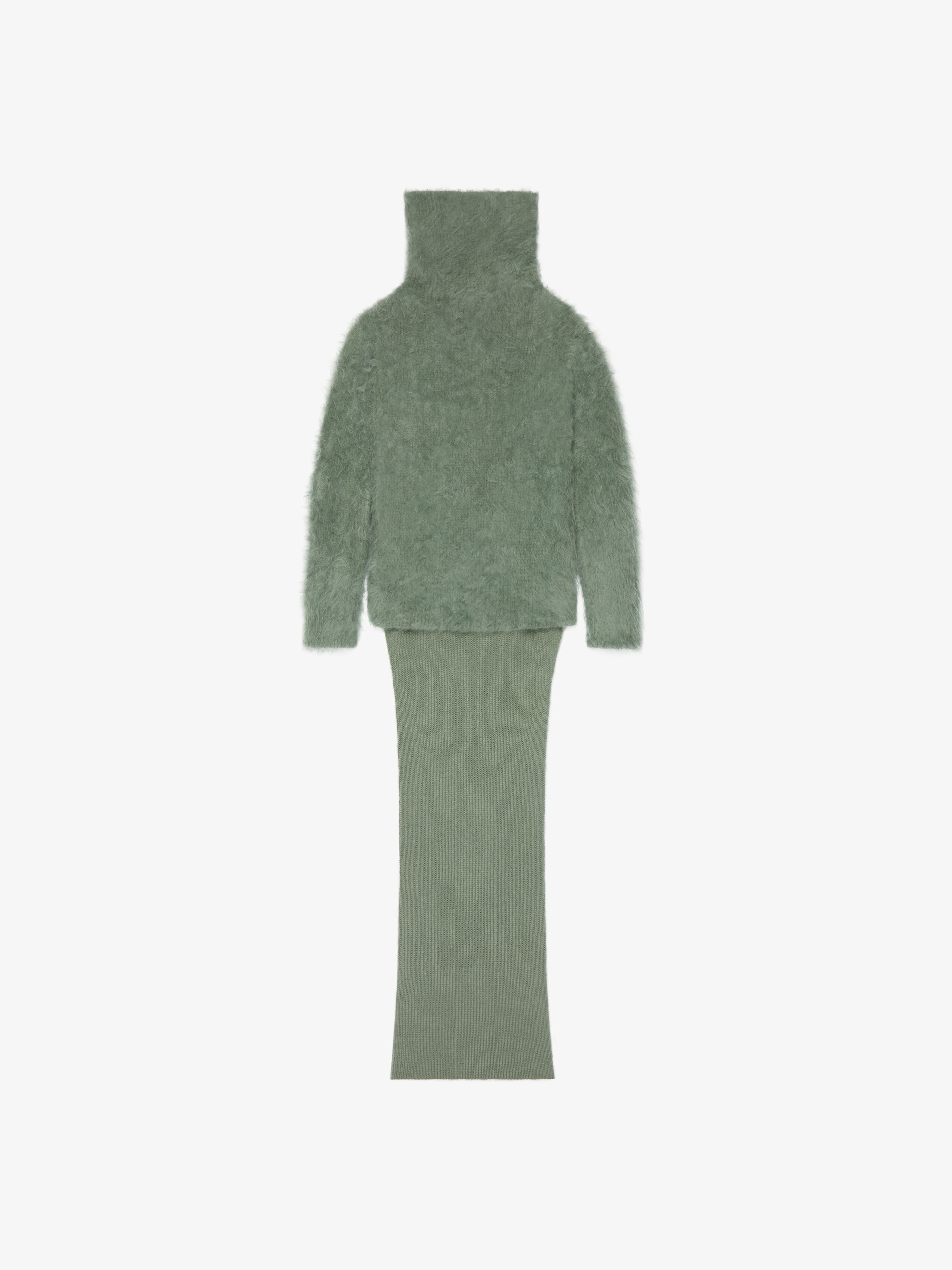 Shop Givenchy Sweater In Mohair And Wool With Train In Greyish Green