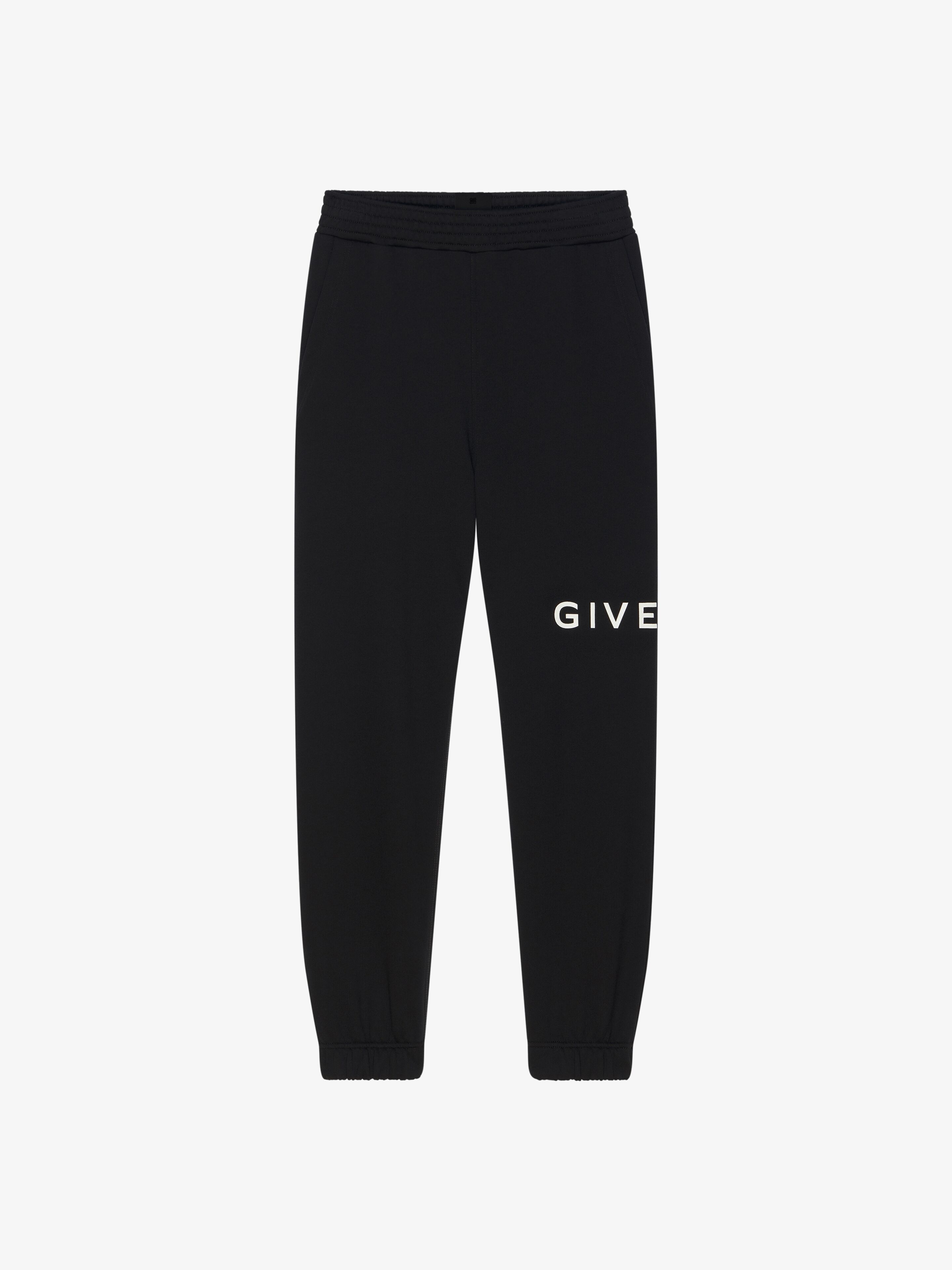 GIVENCHY Archetype slim fit jogger pants in fleece - black | Givenchy
