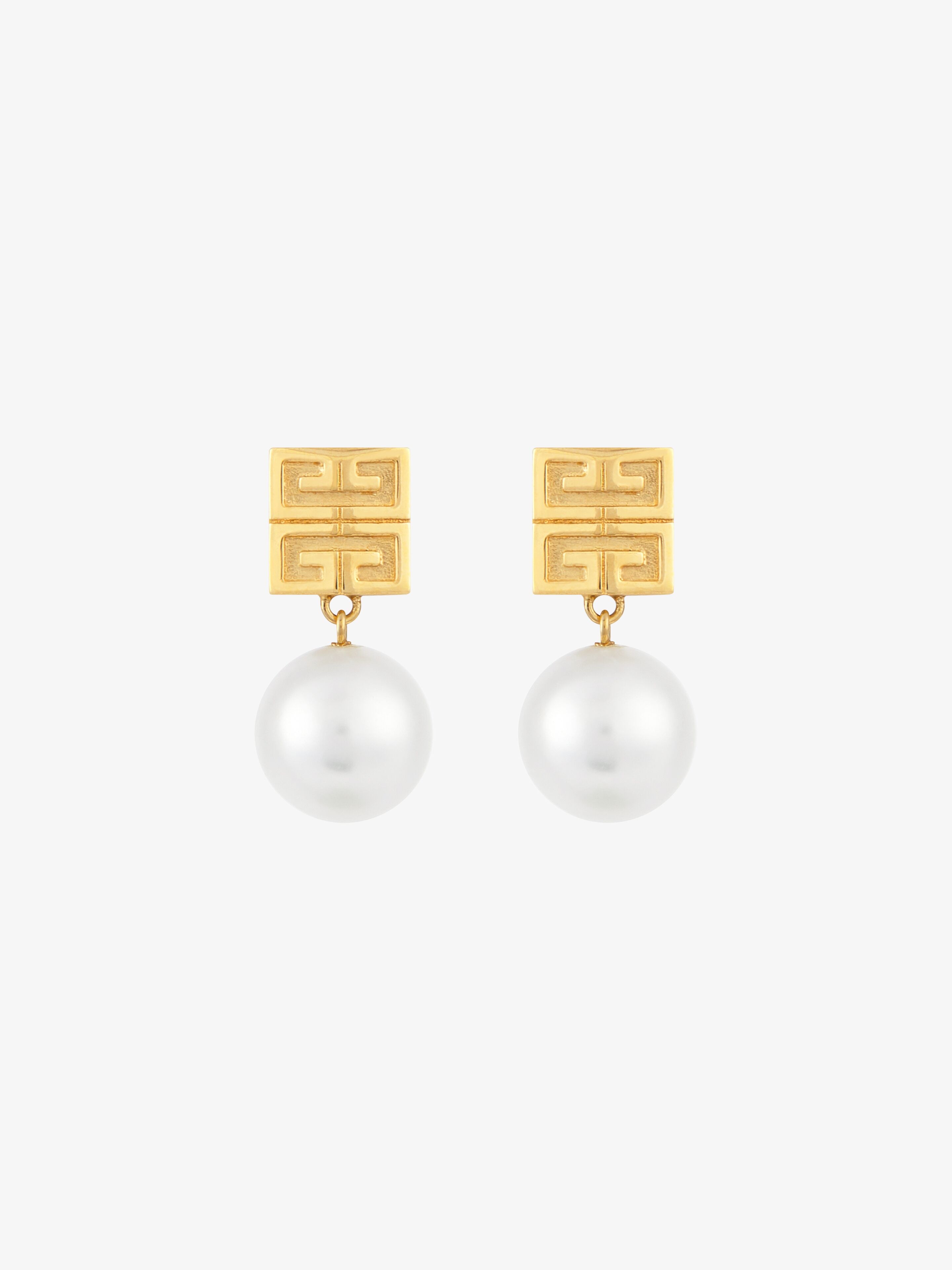 Shop Givenchy 4g Earrings In Metal With Pearls In Multicolor