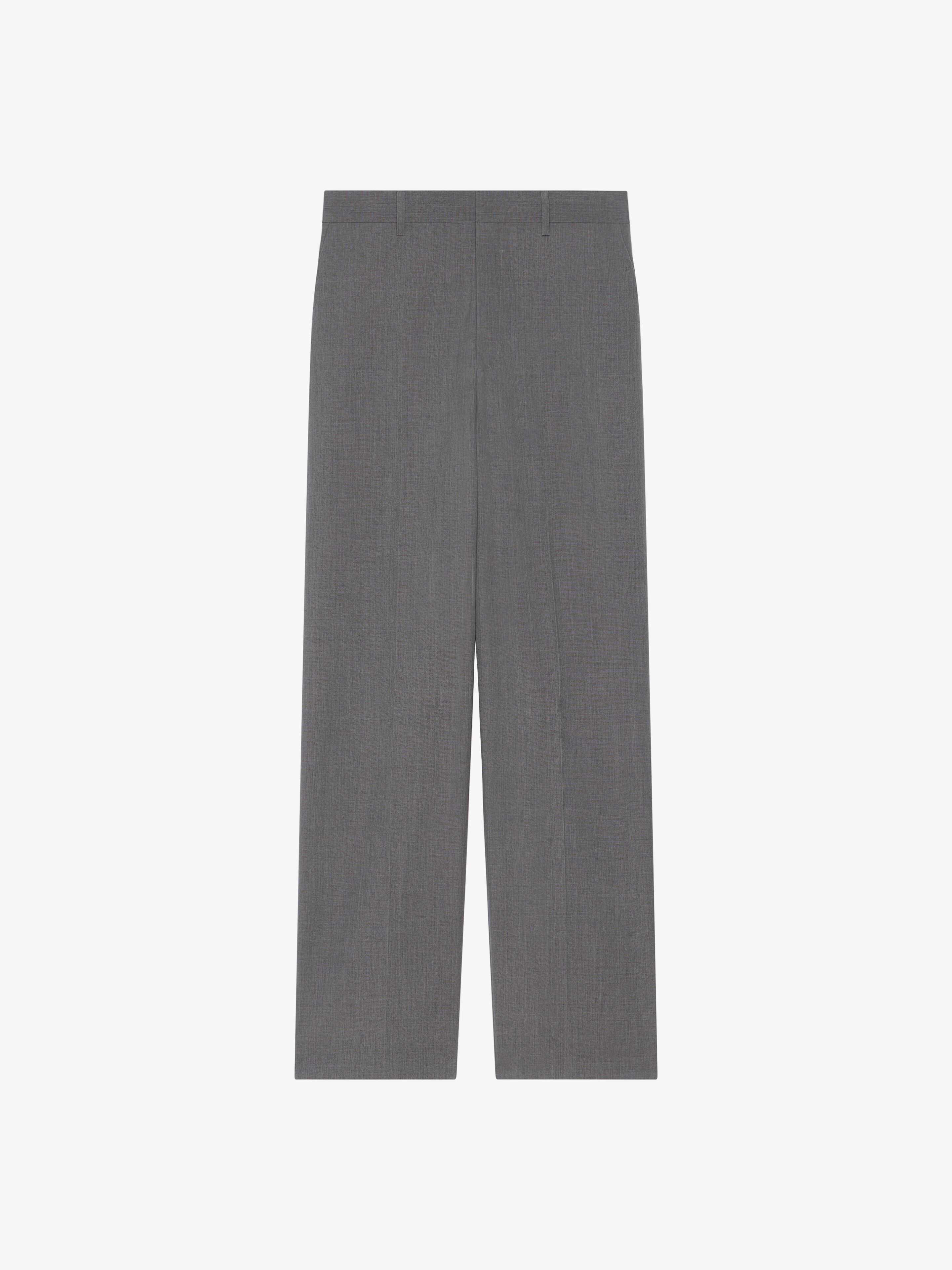 Shop Givenchy Extra Wide Pants In Wool In Medium Grey