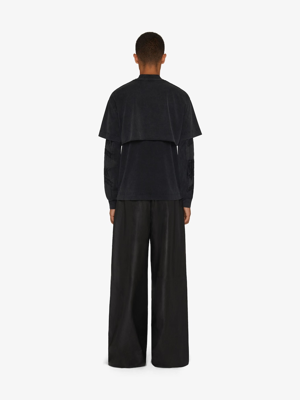 Oversized pants in leather black Givenchy US