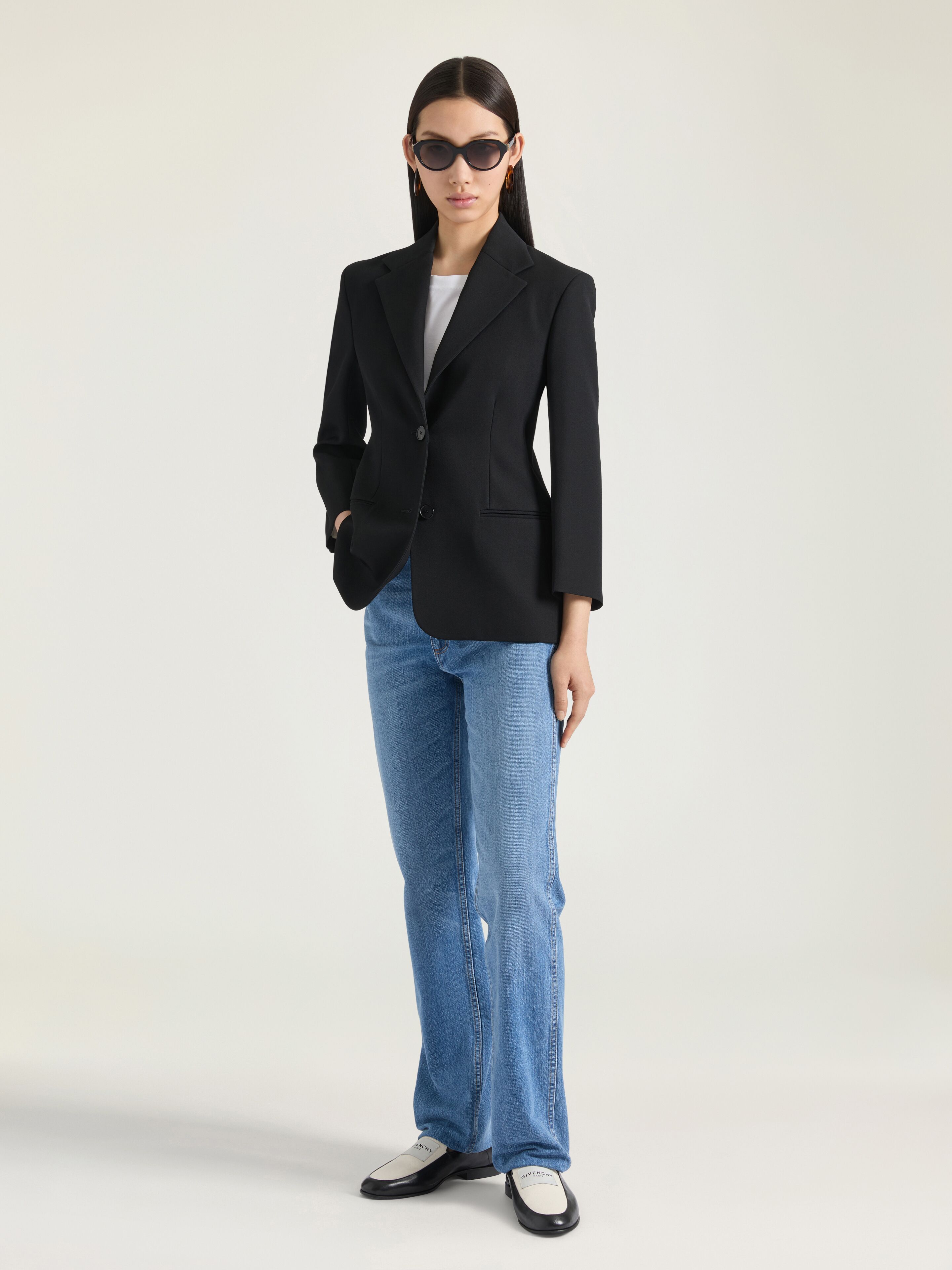 Straight pants in washed denim in - medium blue | Givenchy US