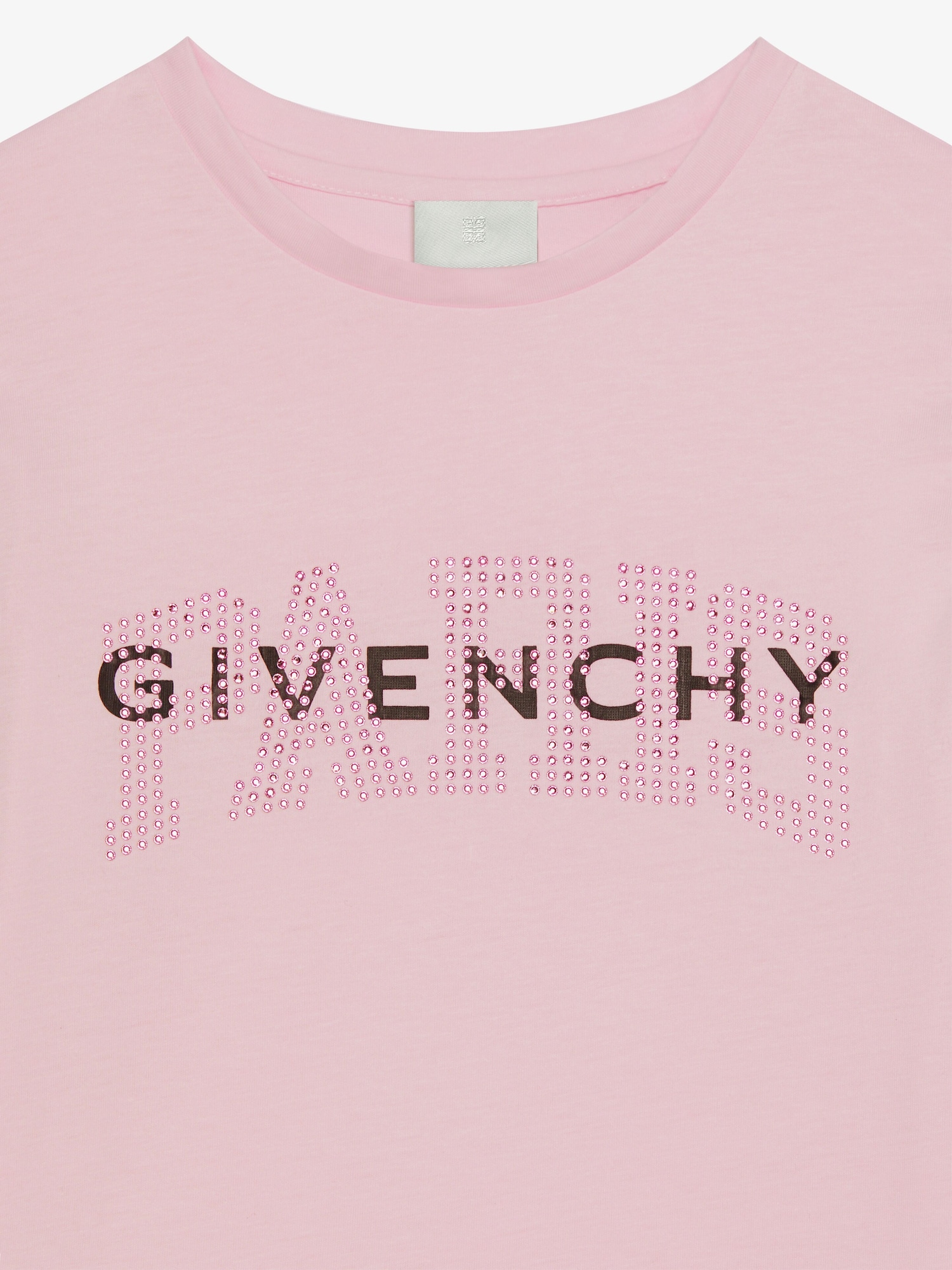 GIVENCHY Paris t-shirt in cotton with rhinestones in - light pink 
