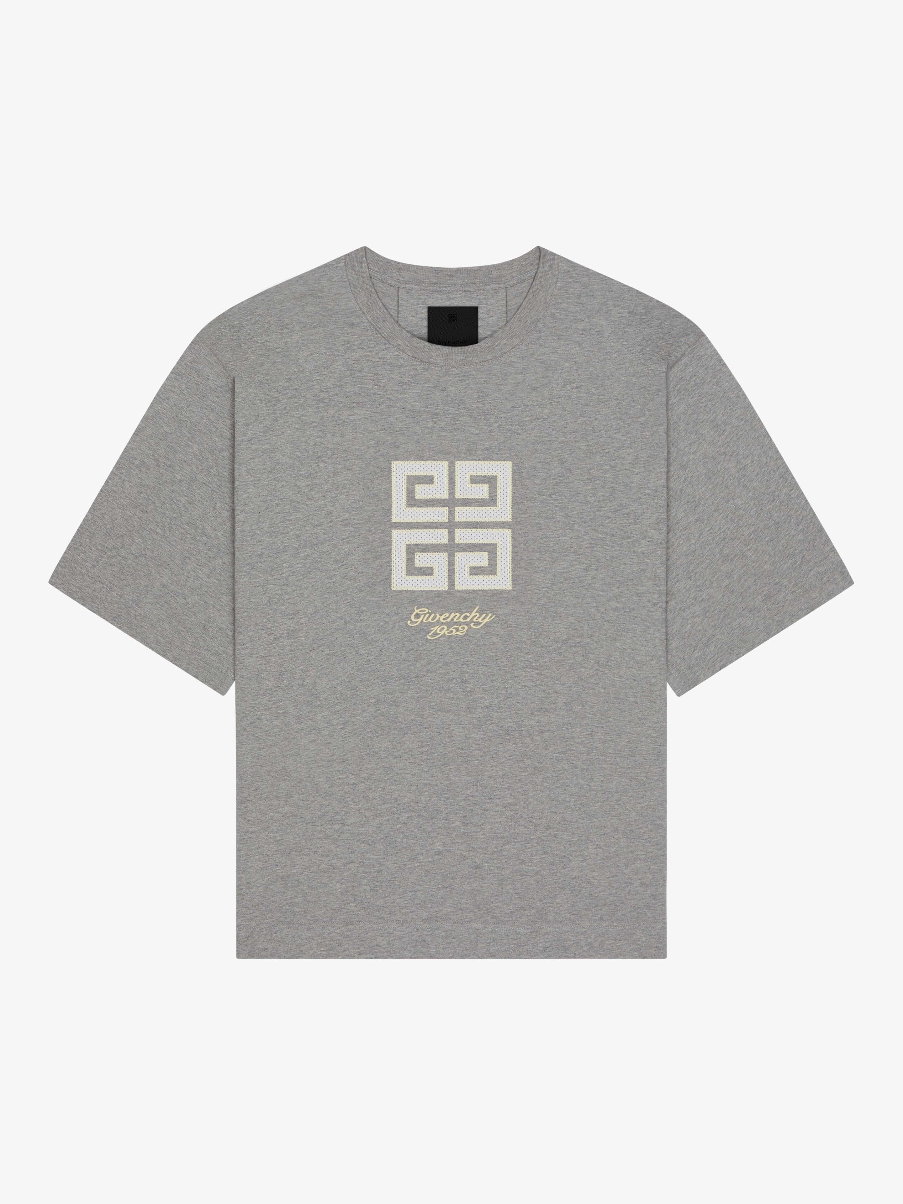 Shop Givenchy 4g T-shirt In Cotton In Light Grey Melange