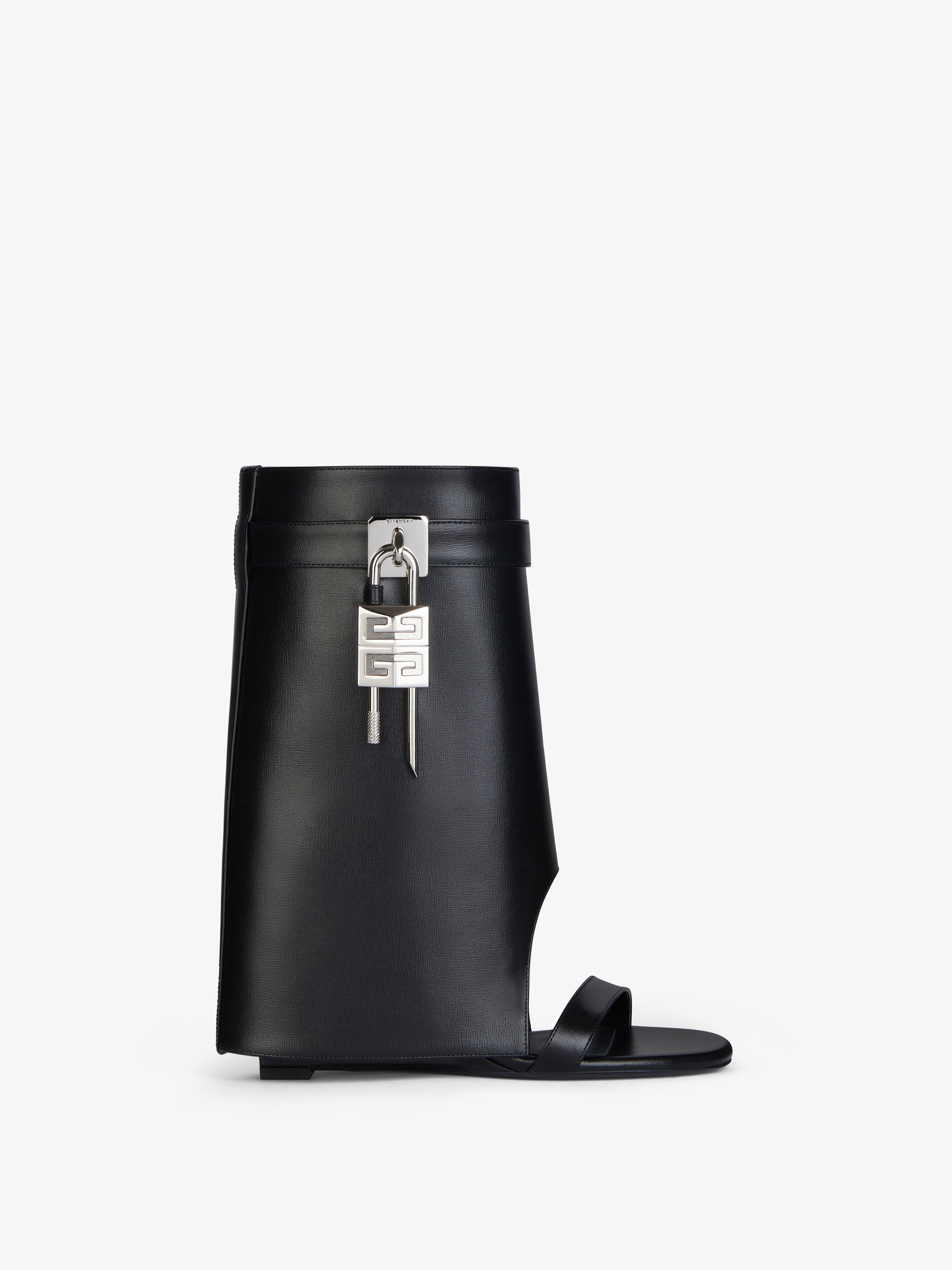 Givenchy Women's Shark Lock Sandals In Leather In Black