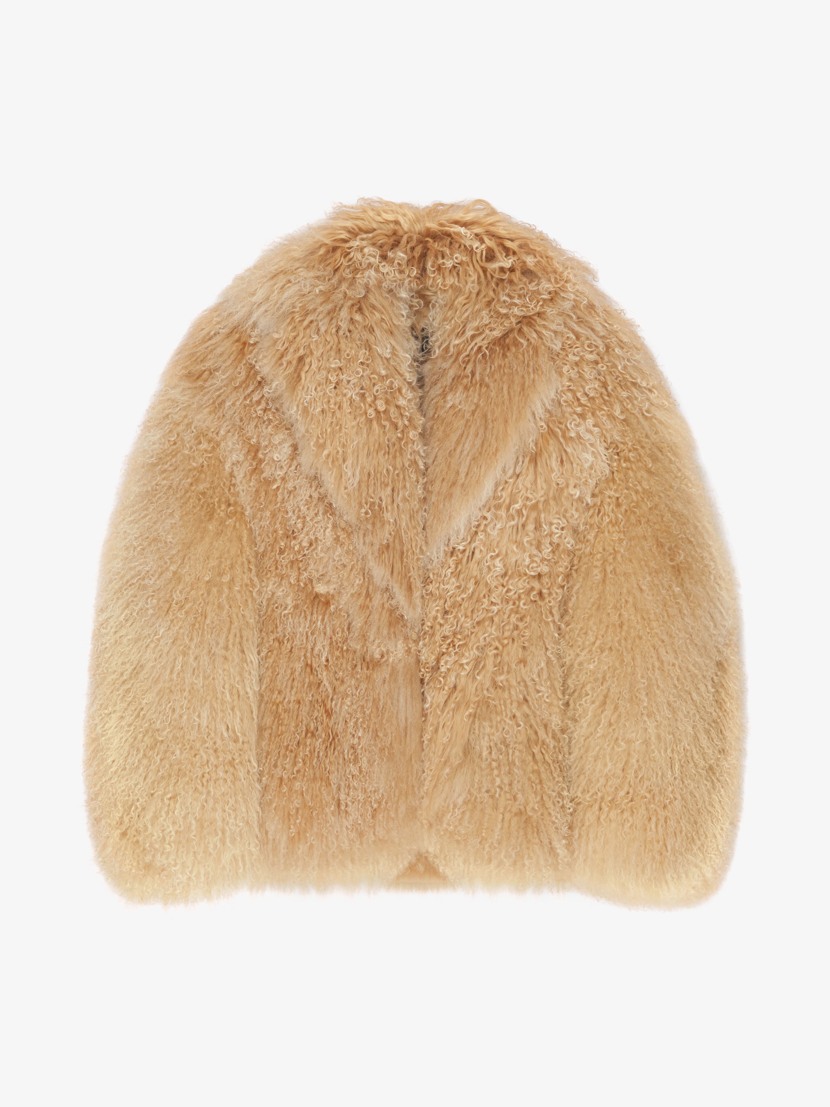 Shop Givenchy Coat In Fur In Desert