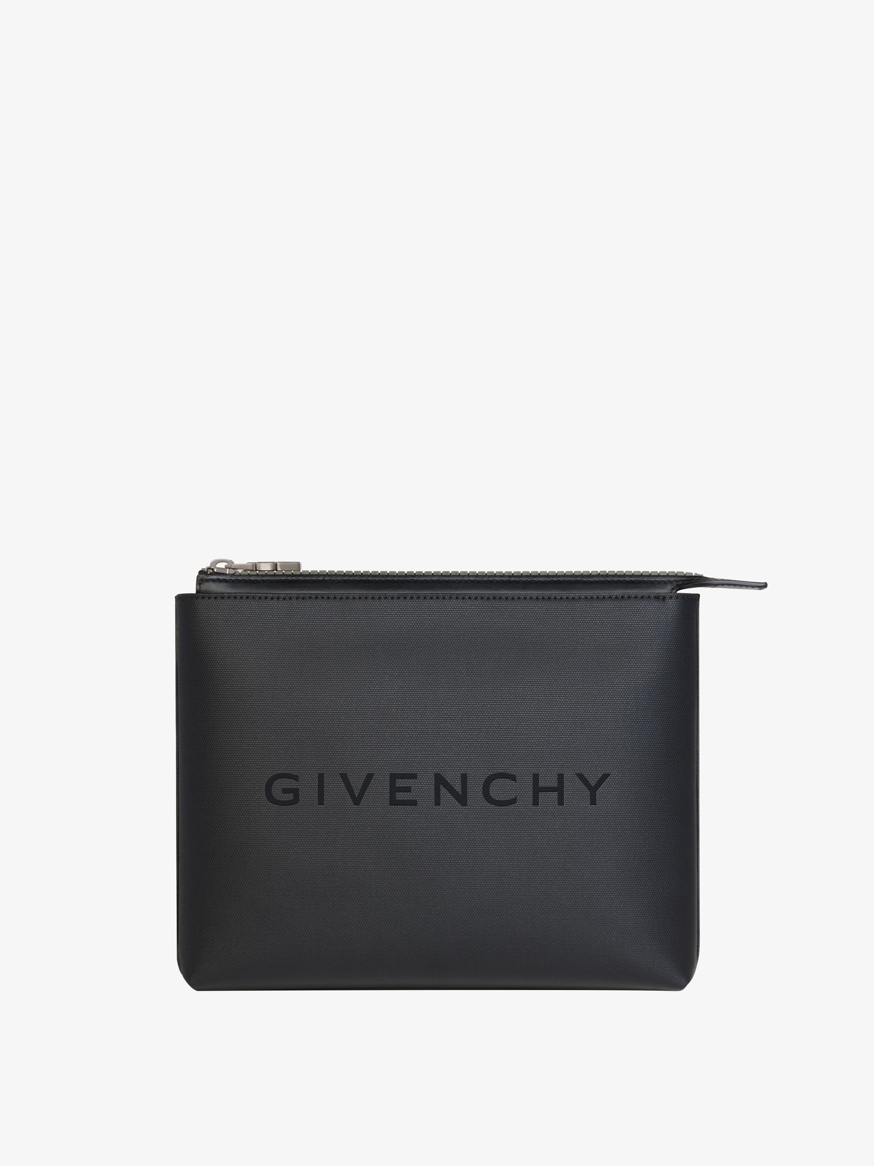 Givenchy Pochette  En Toile Enduite In Black