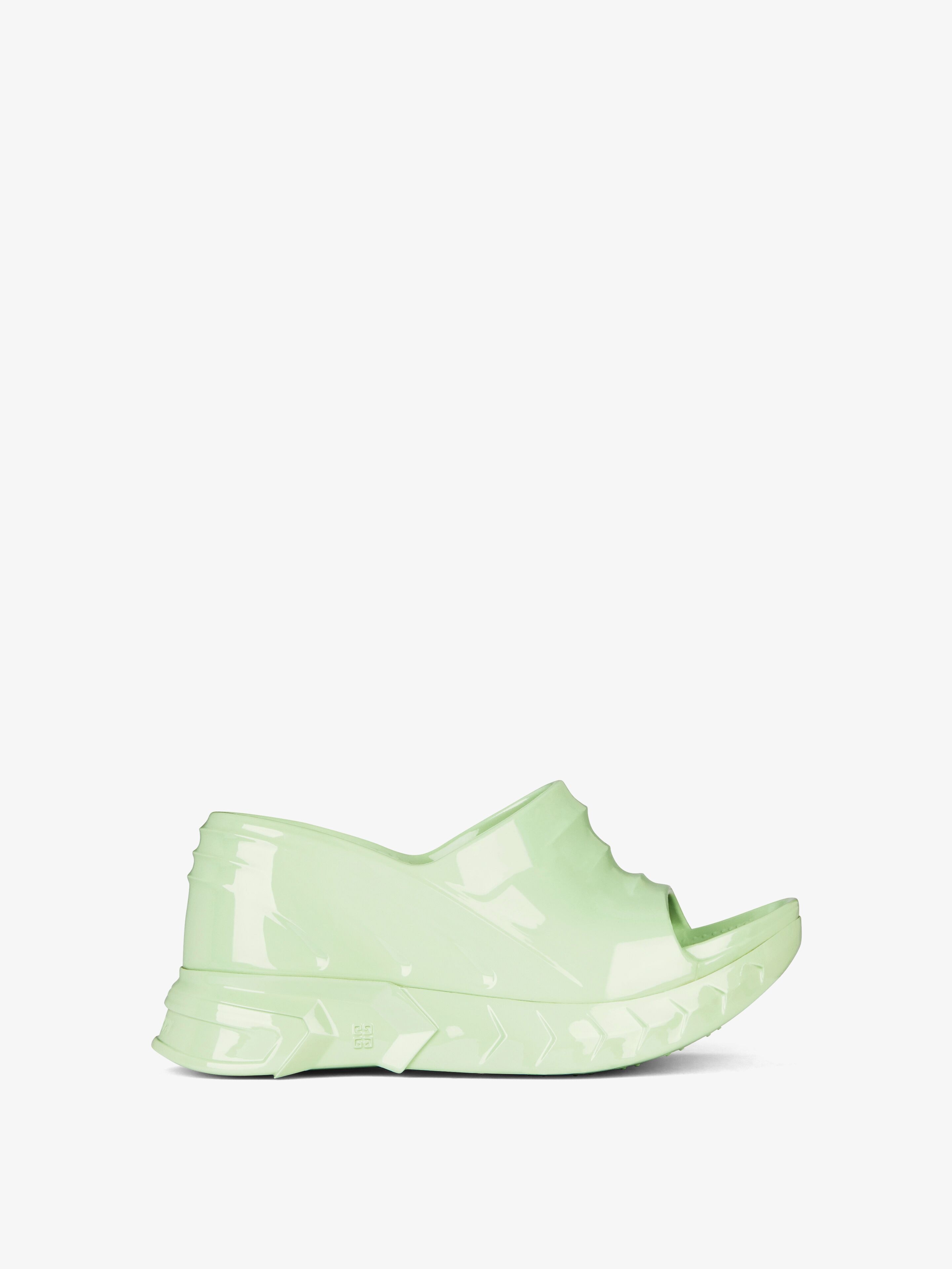 Shop Givenchy Marshmallow Wedge Sandals In Rubber In Pistachio