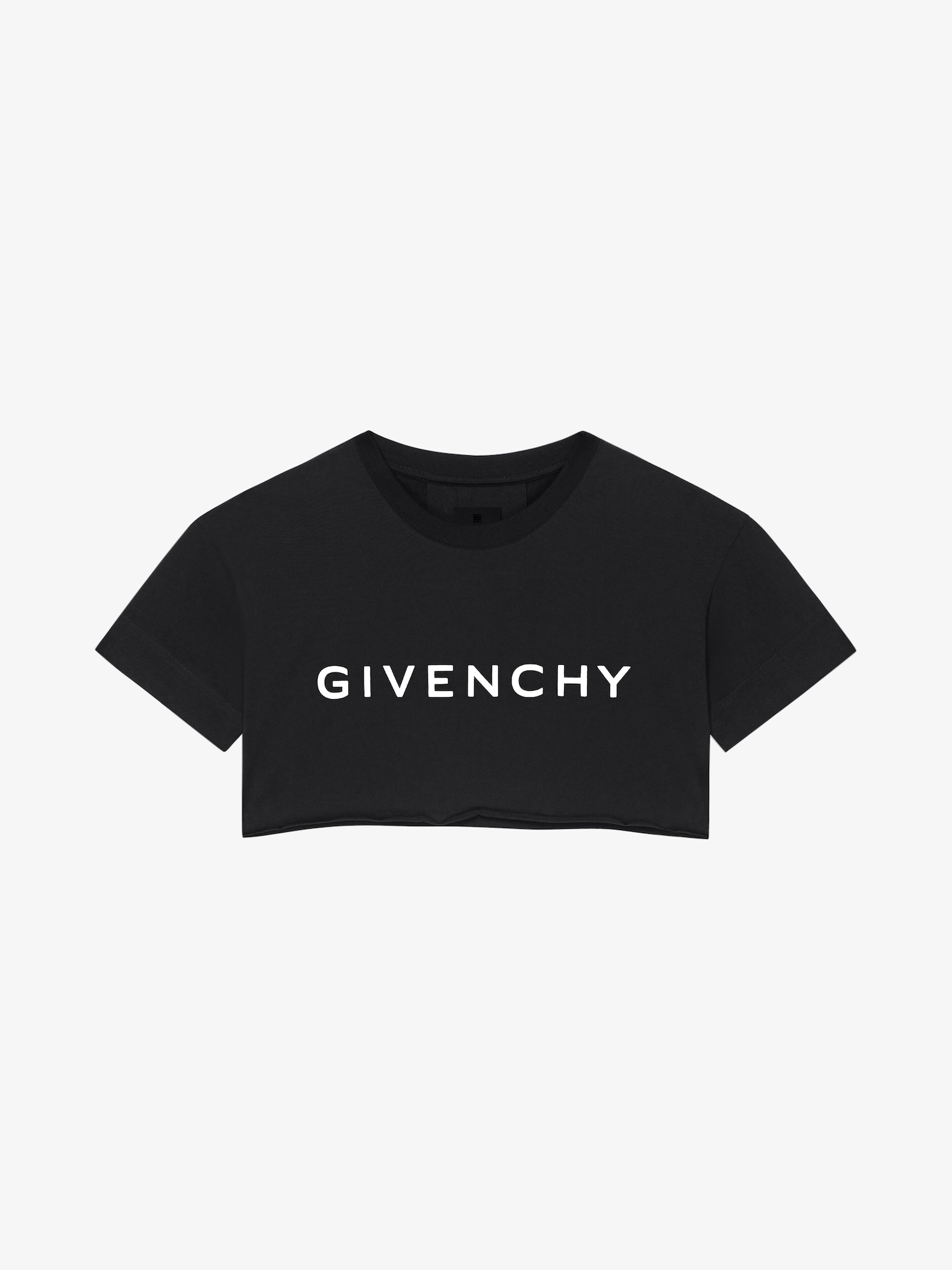 GIVENCHY Archetype cropped t-shirt in cotton in - black | Givenchy US