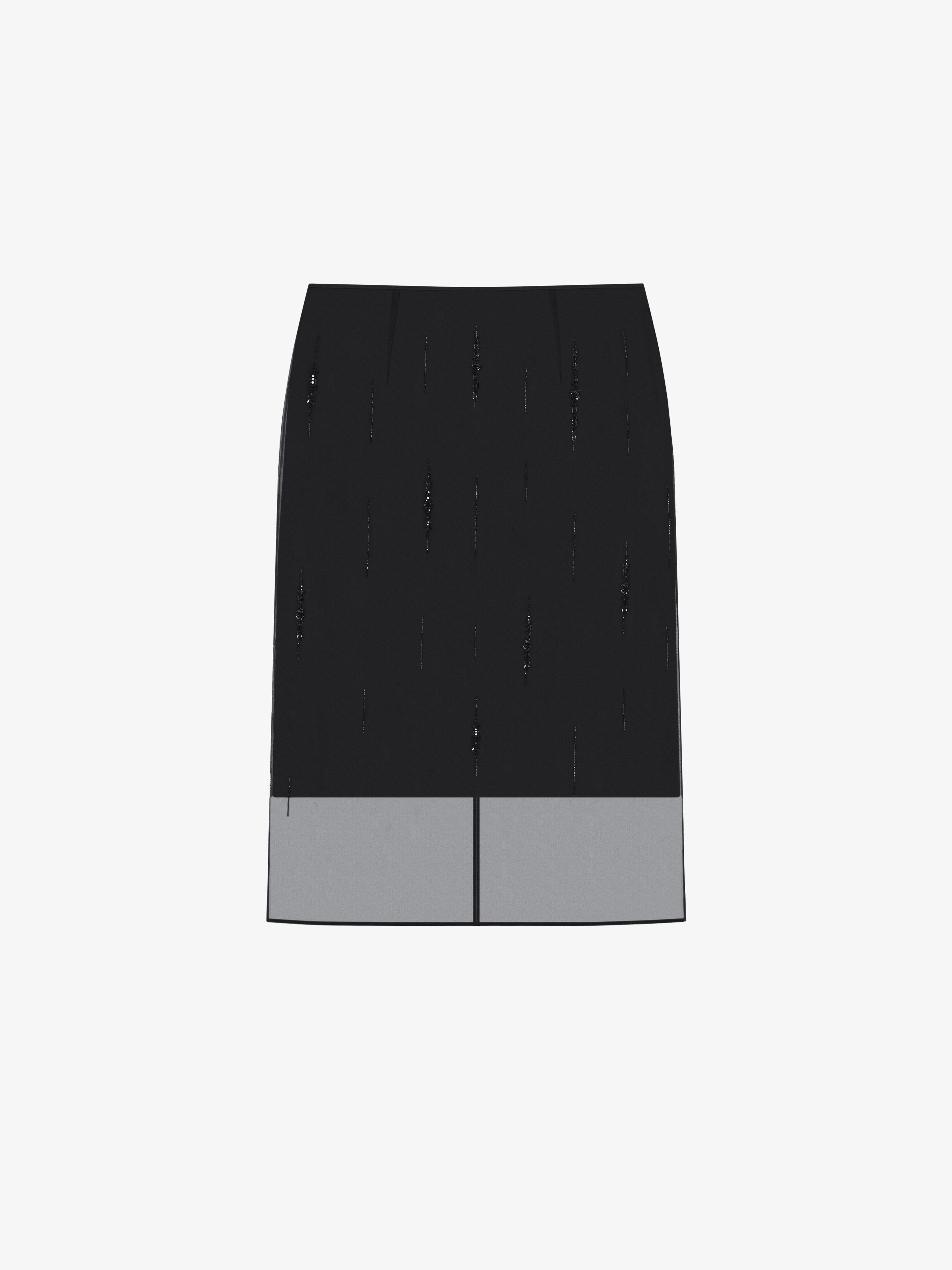Shop Givenchy Skirt In Organza With Crystals In Black
