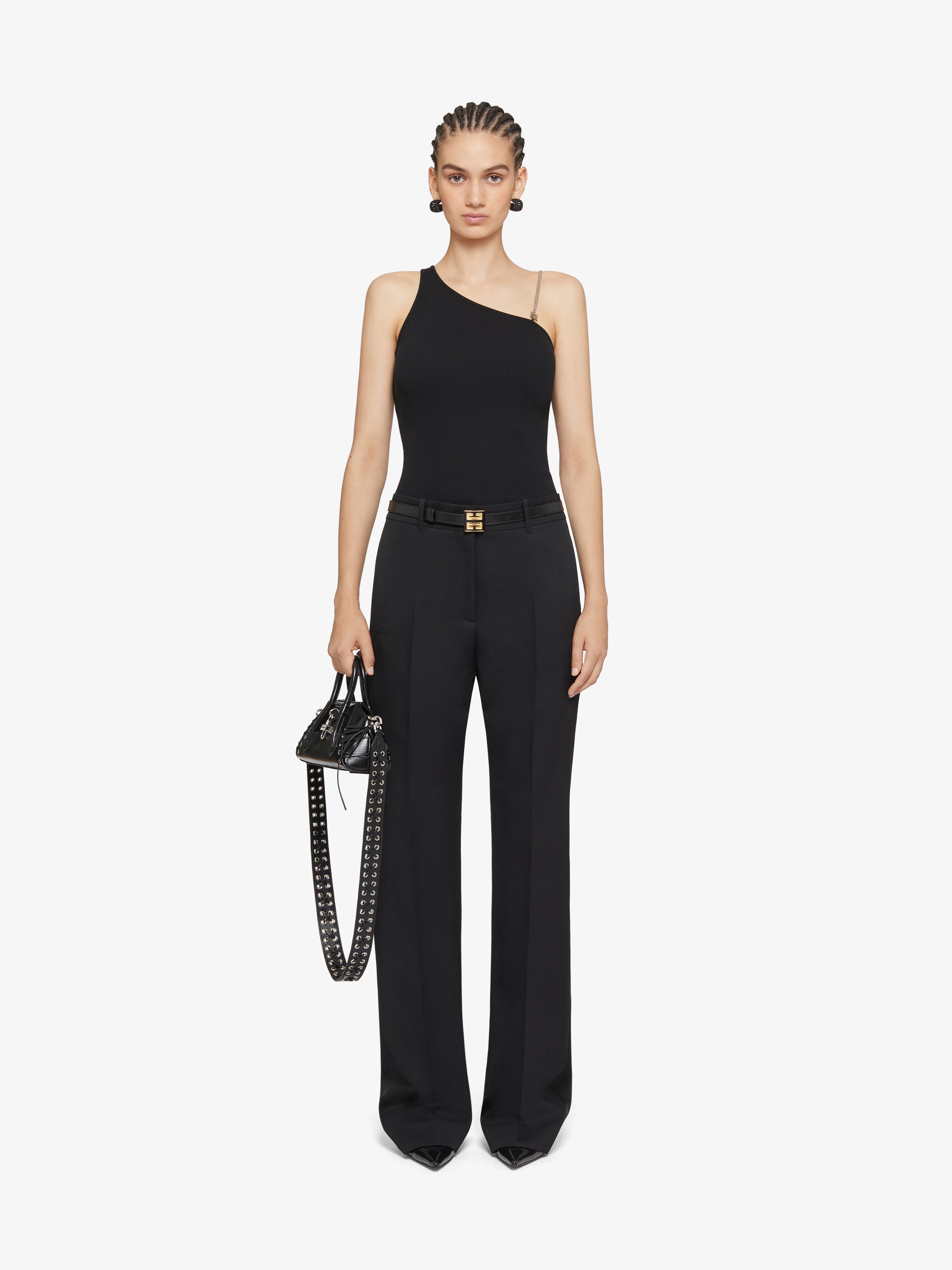 Asymmetric top in cotton with chain detail | Givenchy CA Asymmetric top in cotton with chain detail | Givenchy CA