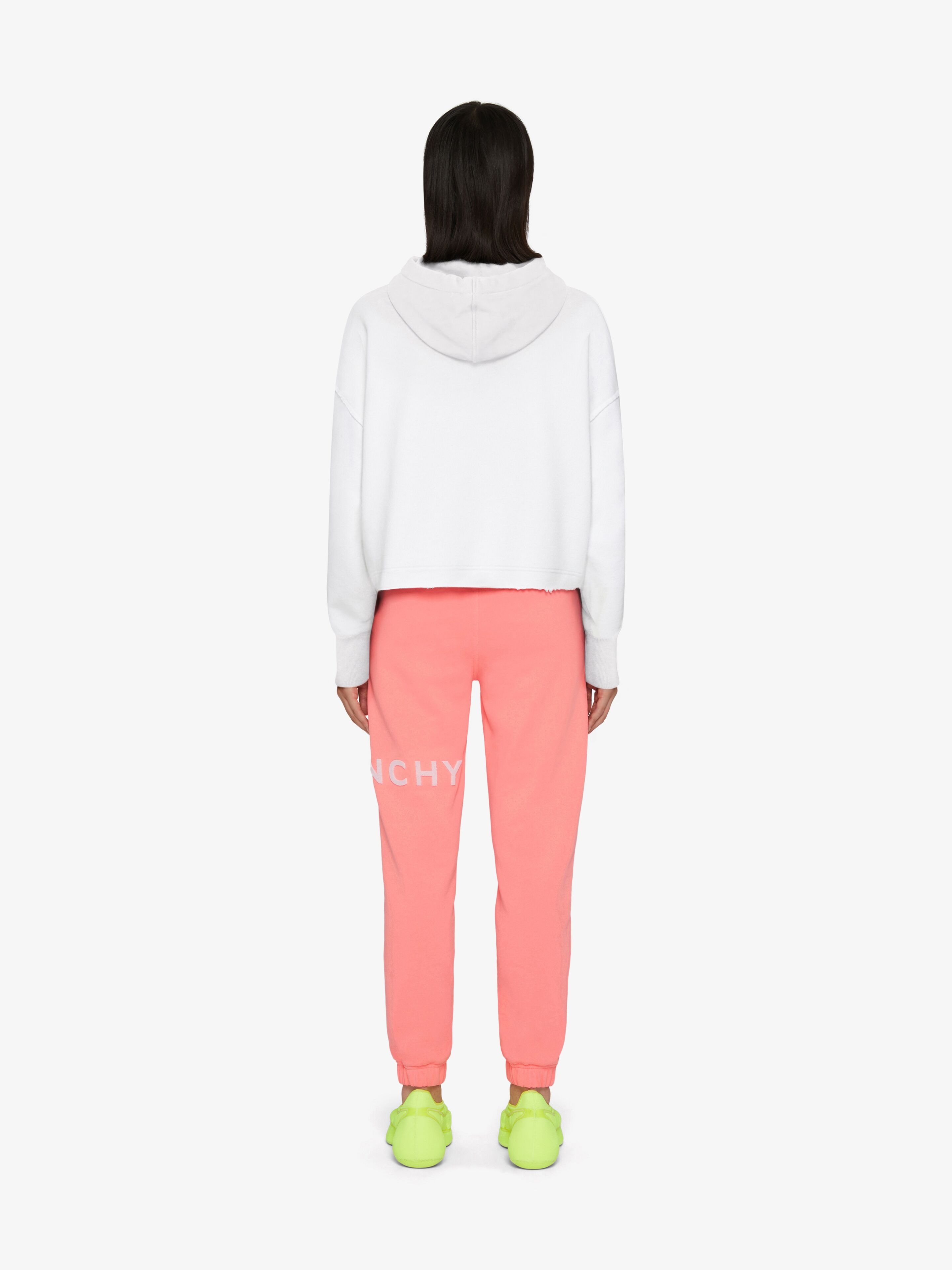 【GIVENCHY】 Archetype ロゴコットンフーディ GIVENCHY Archetype cropped hoodie in fleece in - white/black