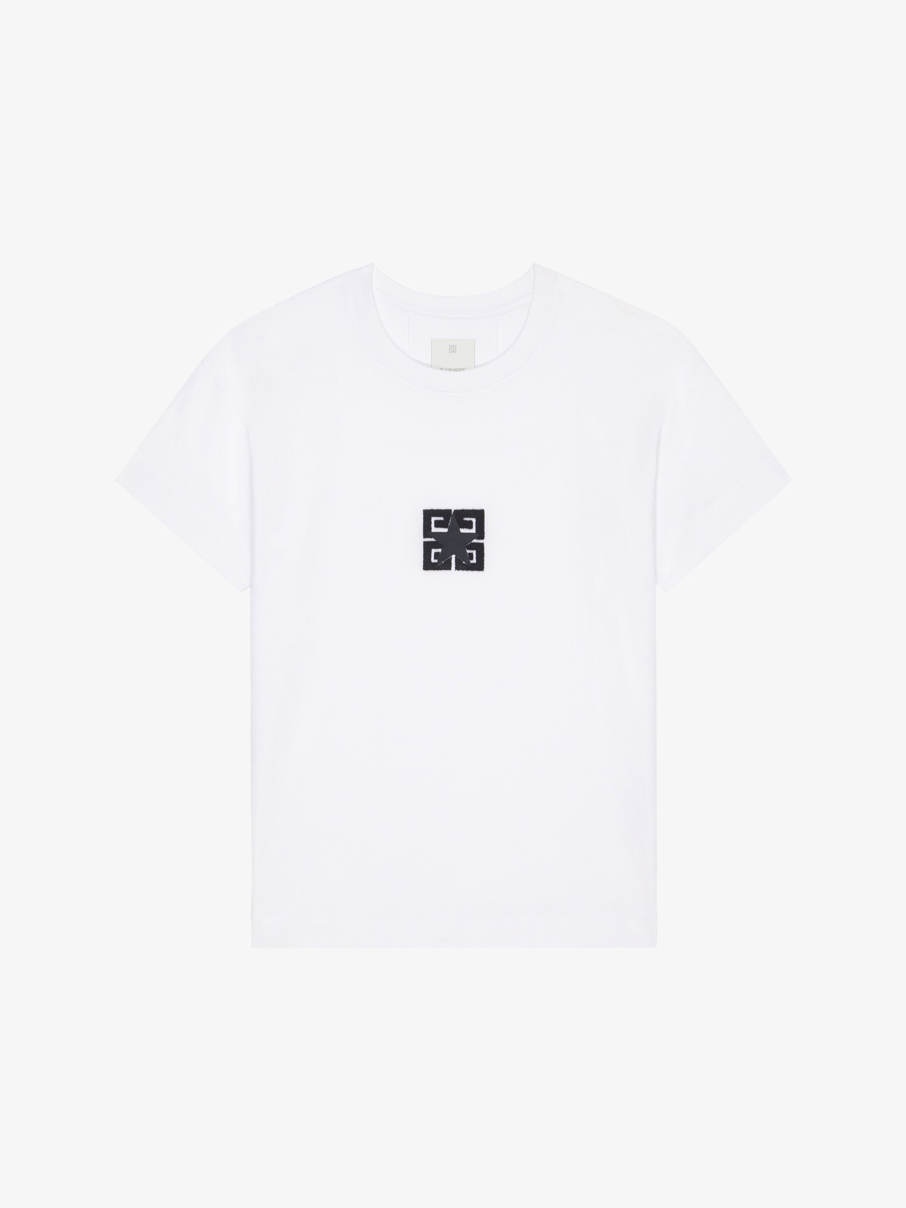 Shop Givenchy 4g Stars Boxy Fit T-shirt In Cotton In White