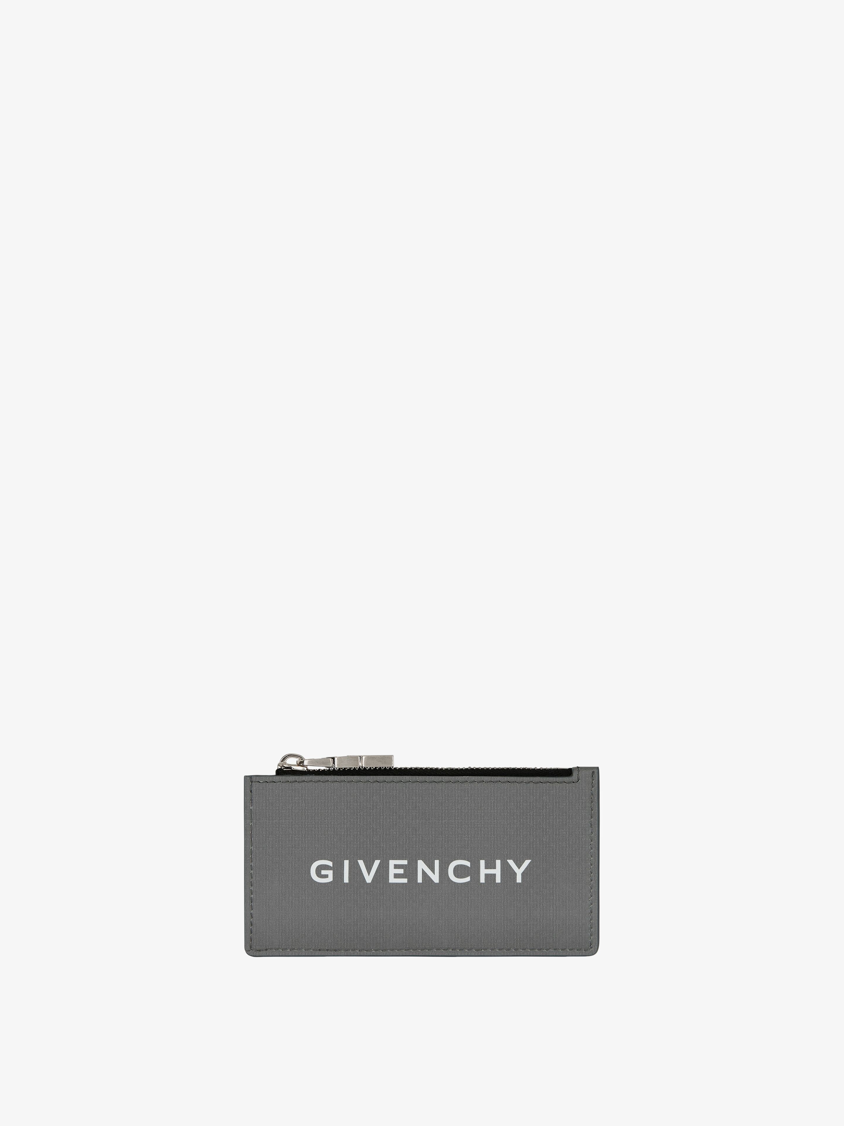 Givenchy Zipped Card Holder In 4g Leather In Grey