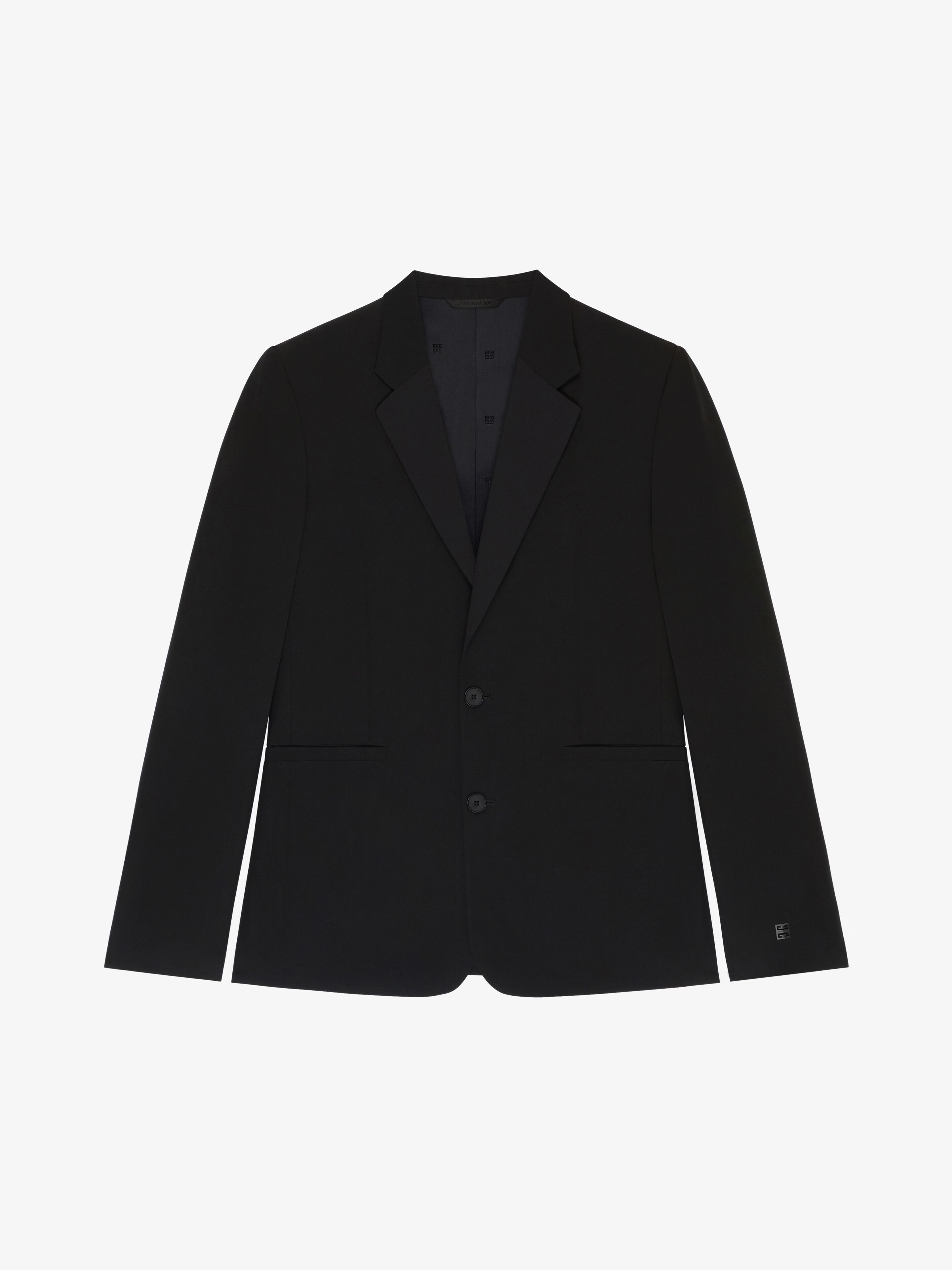 Givenchy - Slim Fit Jacket In Wool With 4G Detail - Black - Men - Size: 46