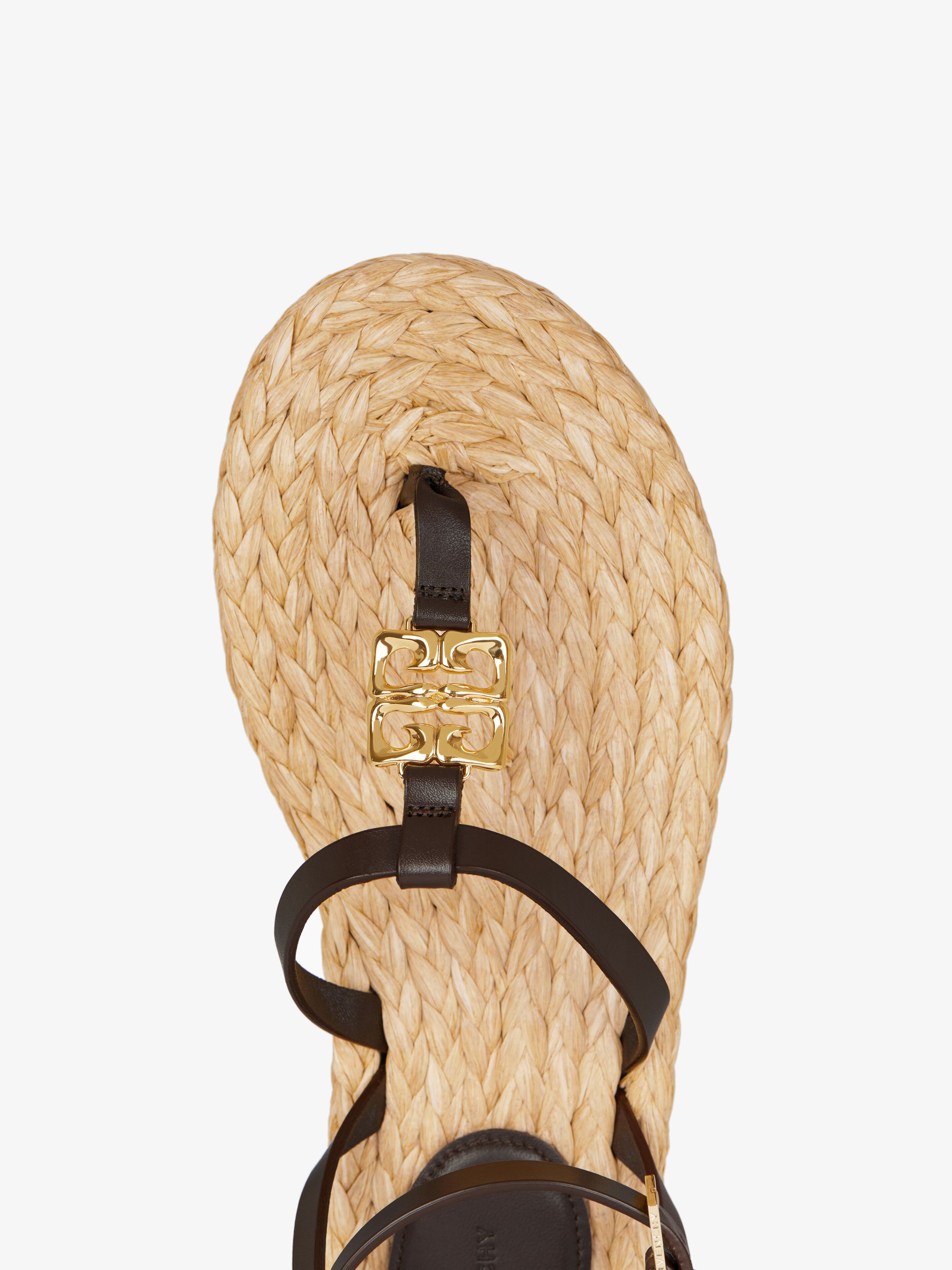 新品★GIVENCHY★4Gリキッド フラットサンダルラフィア 4Gリキッド トングサンダル ラフィア - チェスナッツ