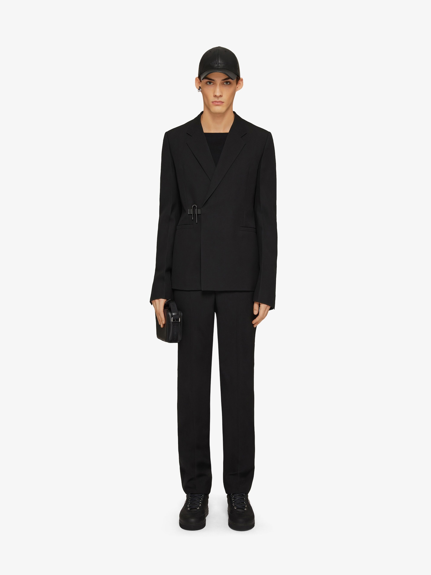 U-Lock slim fit jacket in wool - black | Givenchy