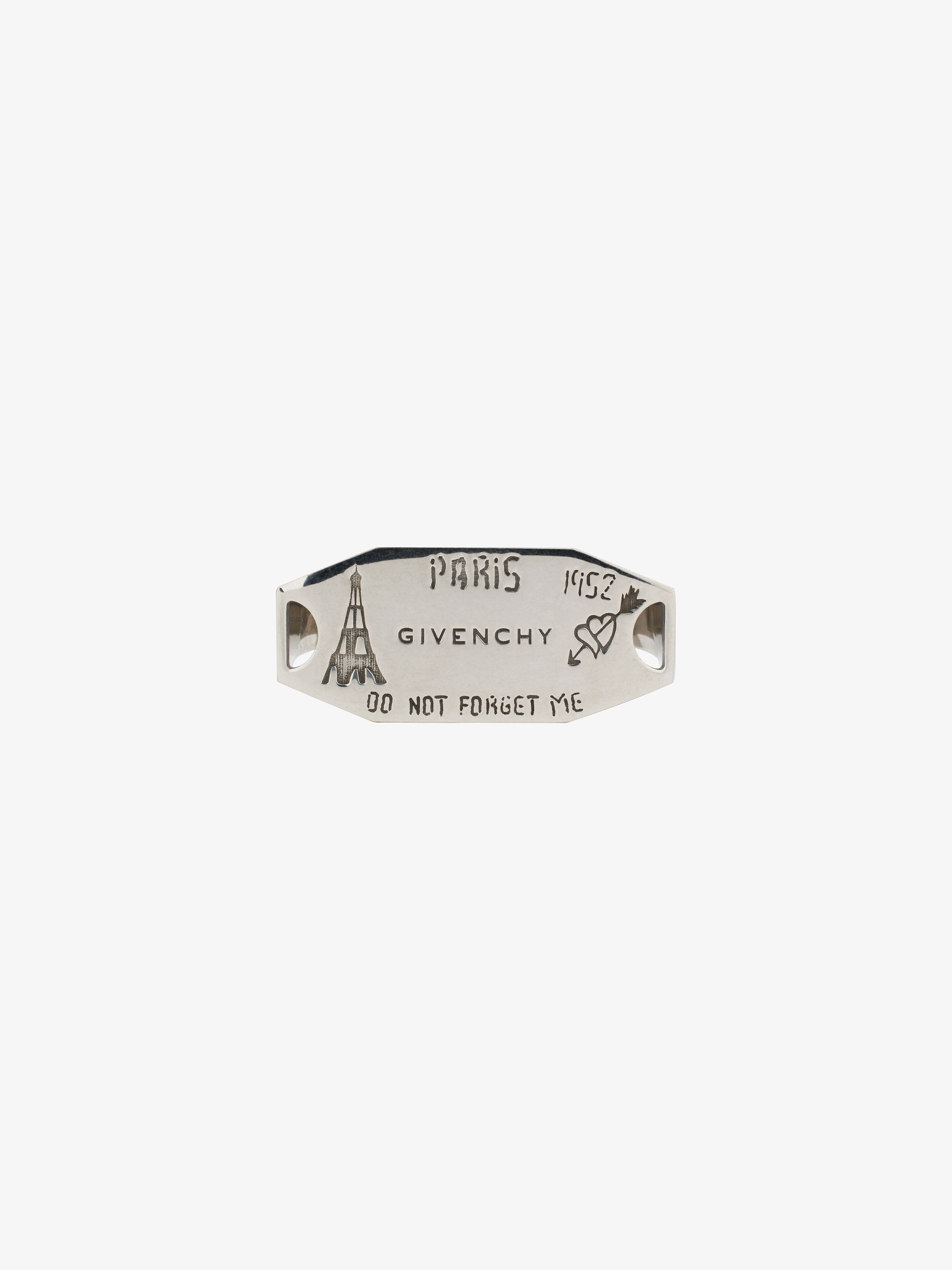 Shop Givenchy City Double Finger Ring In Metal In Silvery