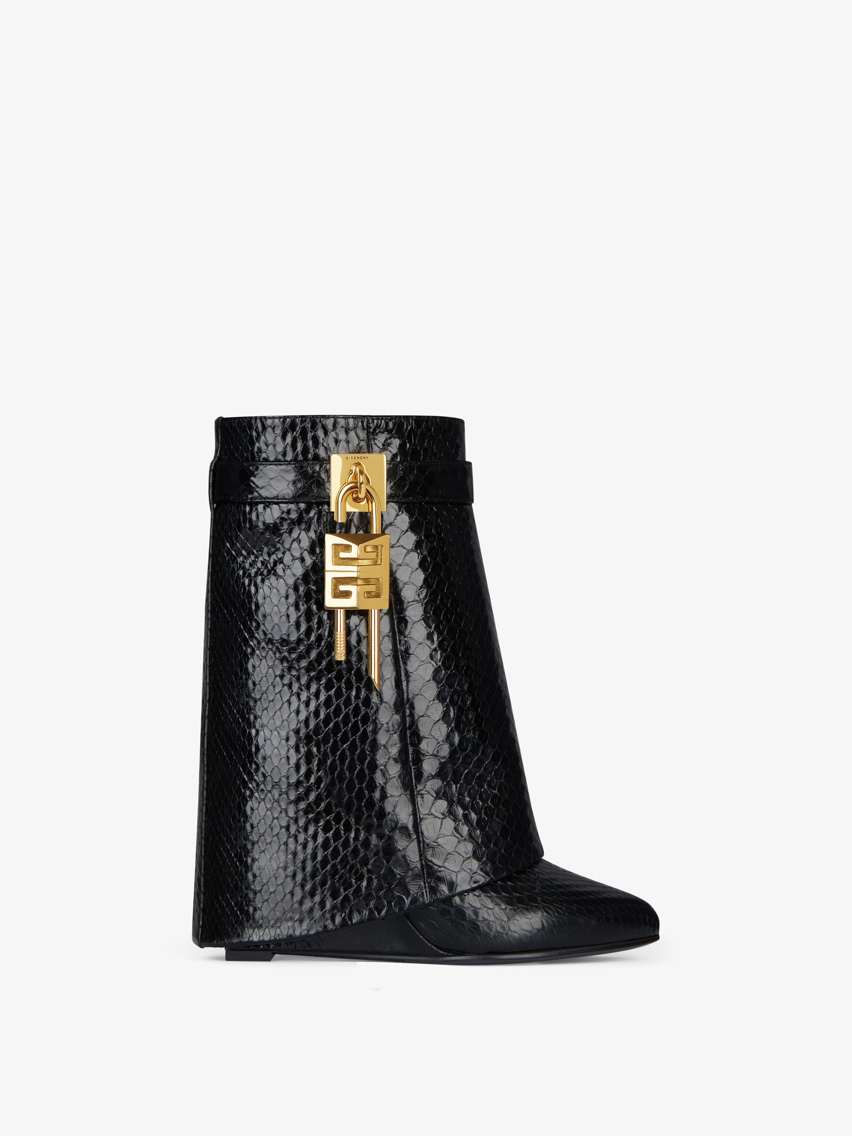 Shark Lock ankle boots in python in - black | Givenchy US