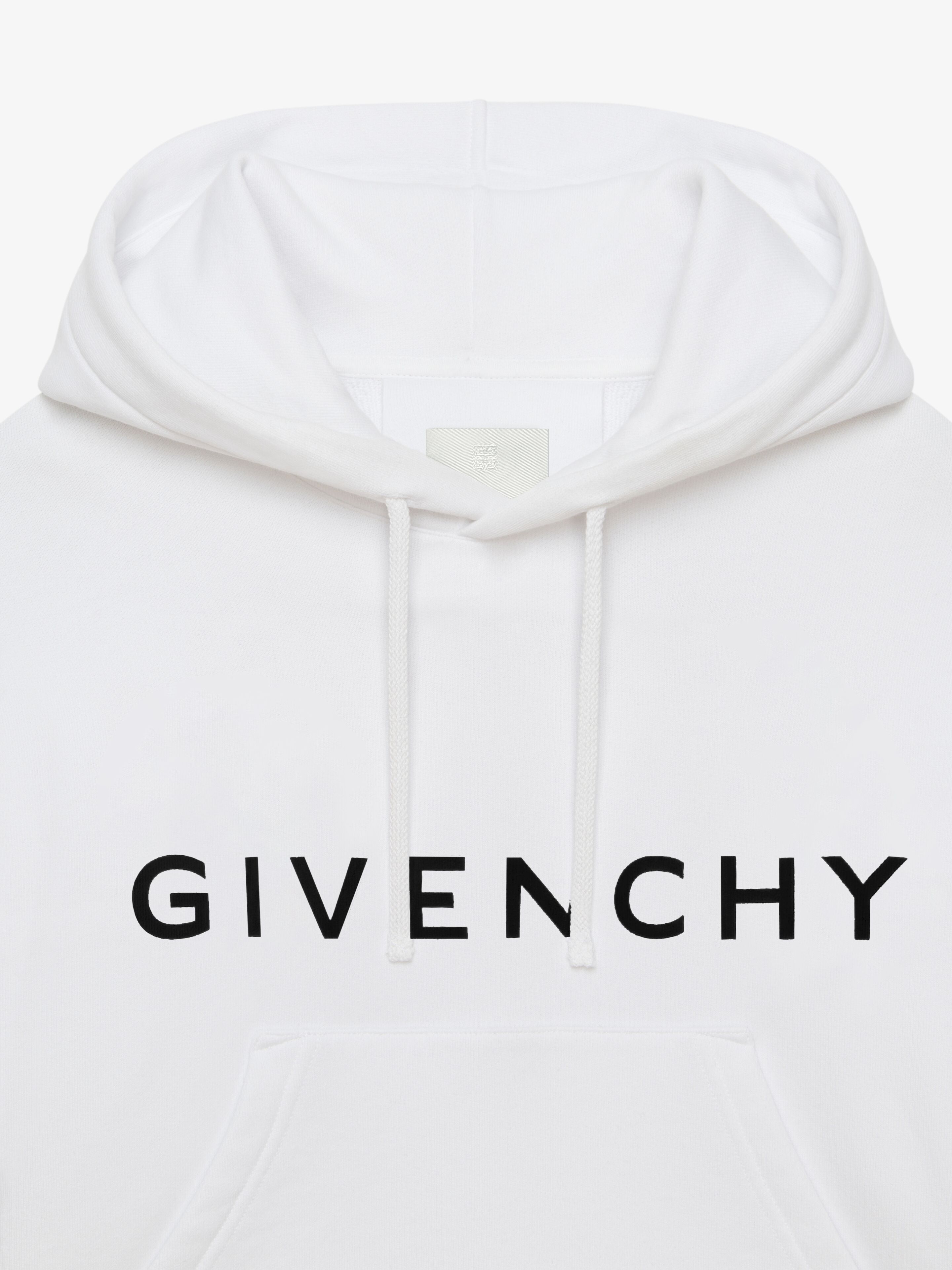 GIVENCHY Archetype cropped hoodie in fleece in - white/black