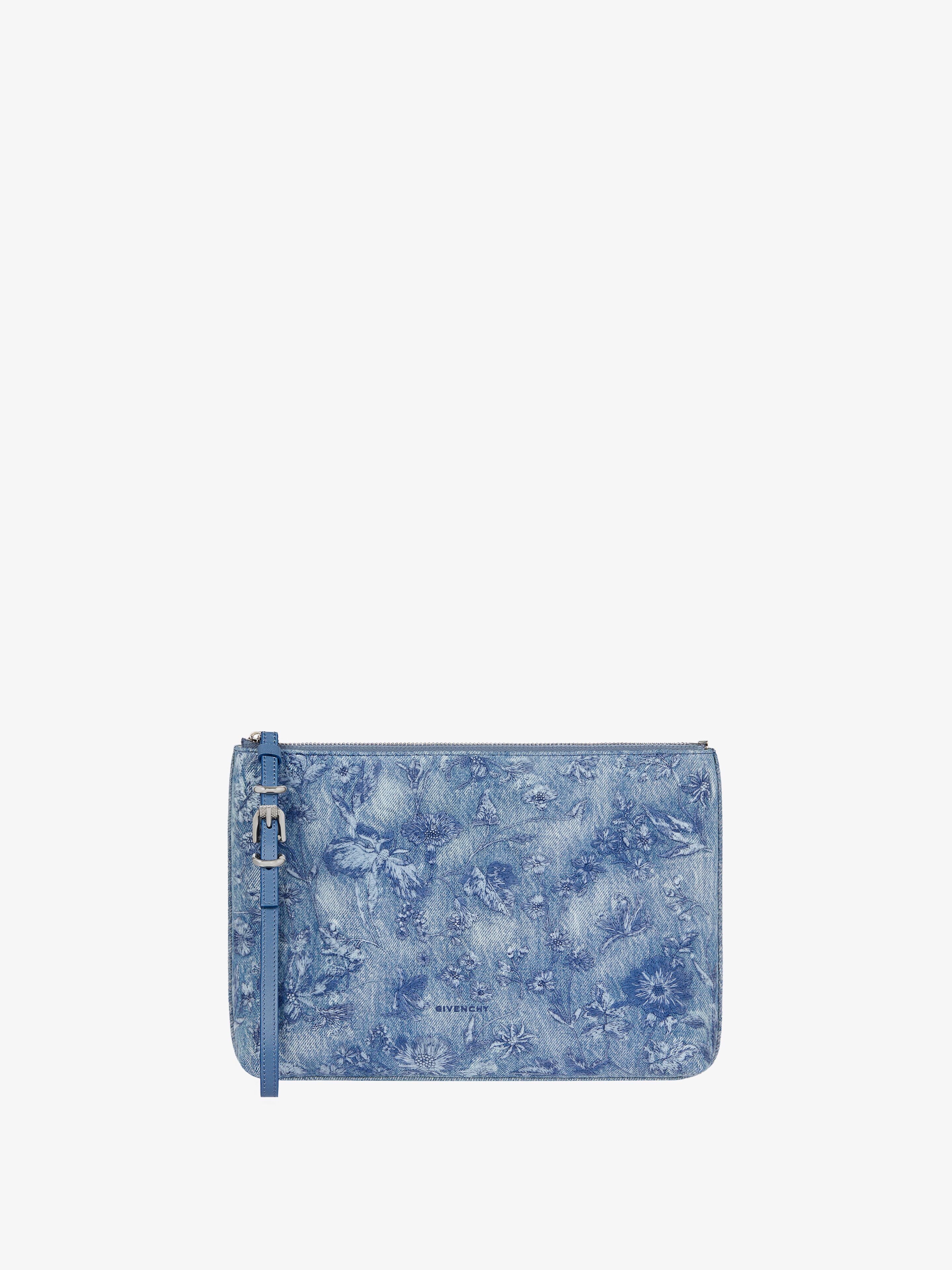 Givenchy - Pochette Voyou En Denim Délavé Brodé - pour Femme
