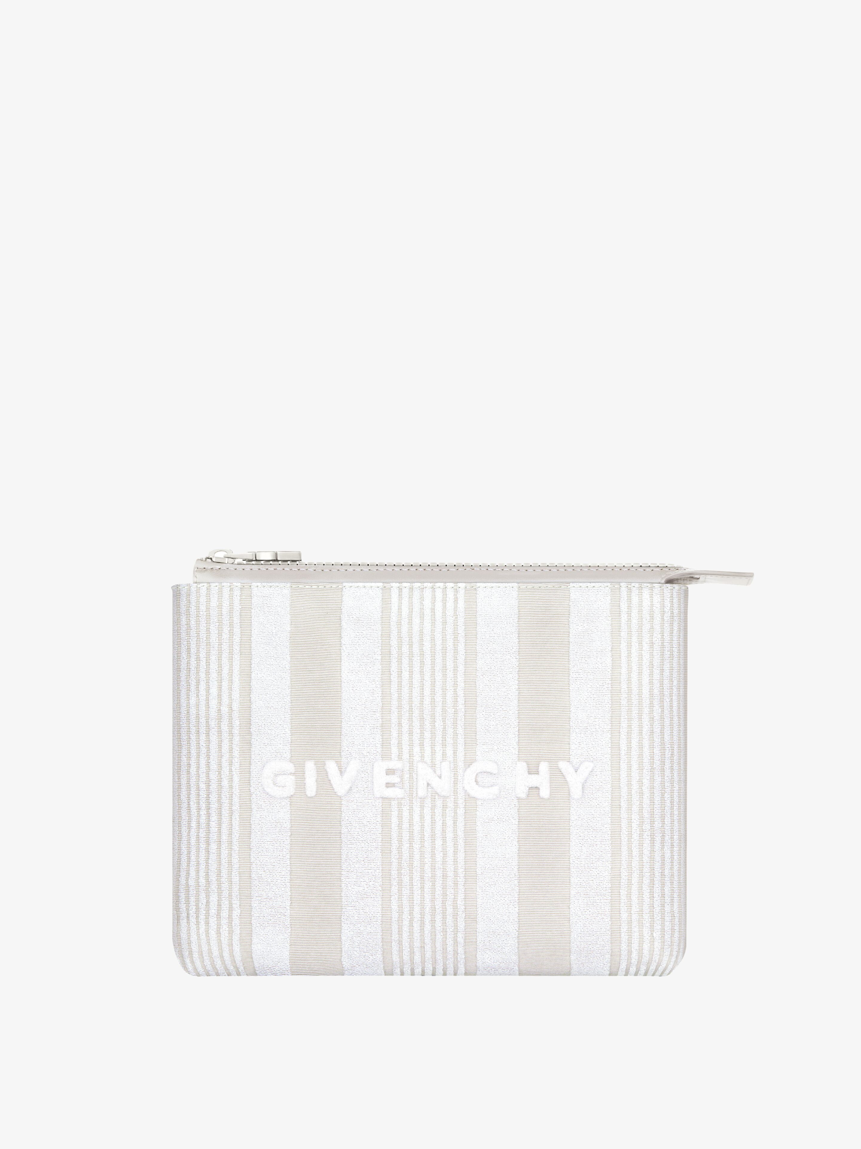 Givenchy Travel Pouch In Cotton Towelling With Stripes In White
