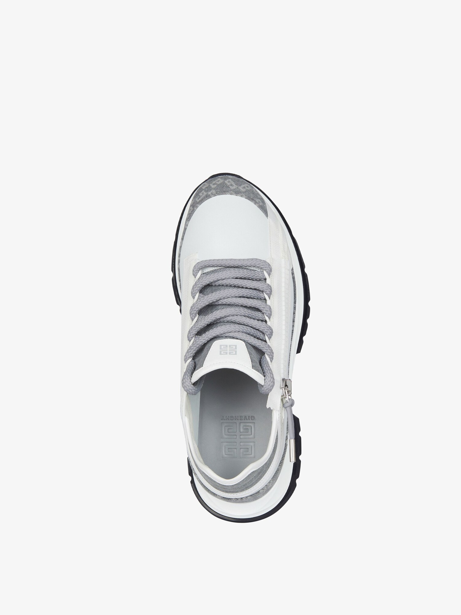 Spectre sneakers in leather & monogram 72 denim in - grey/white 