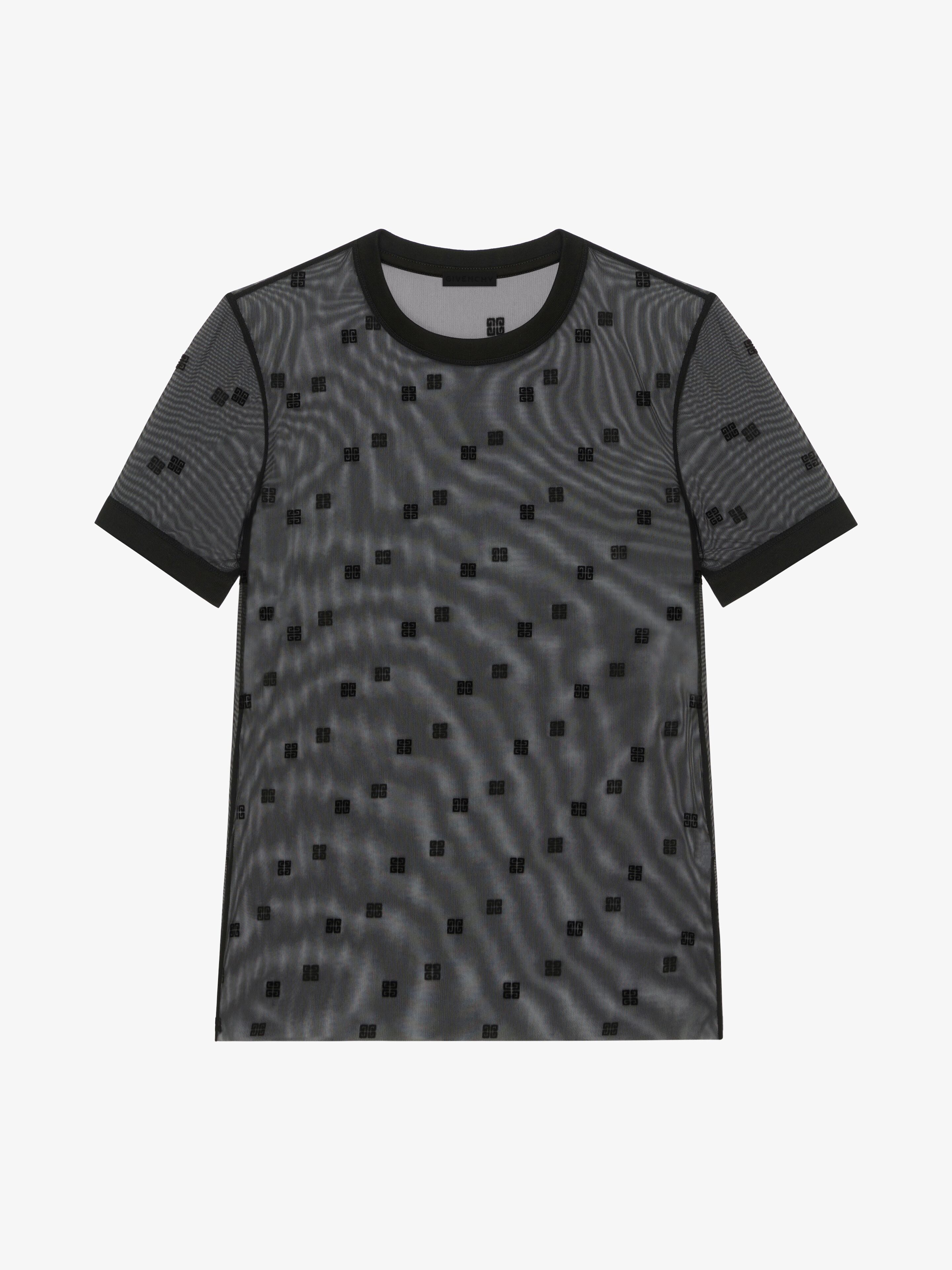 Shop Givenchy Slim Fit T-shirt In 4g Tulle In Black